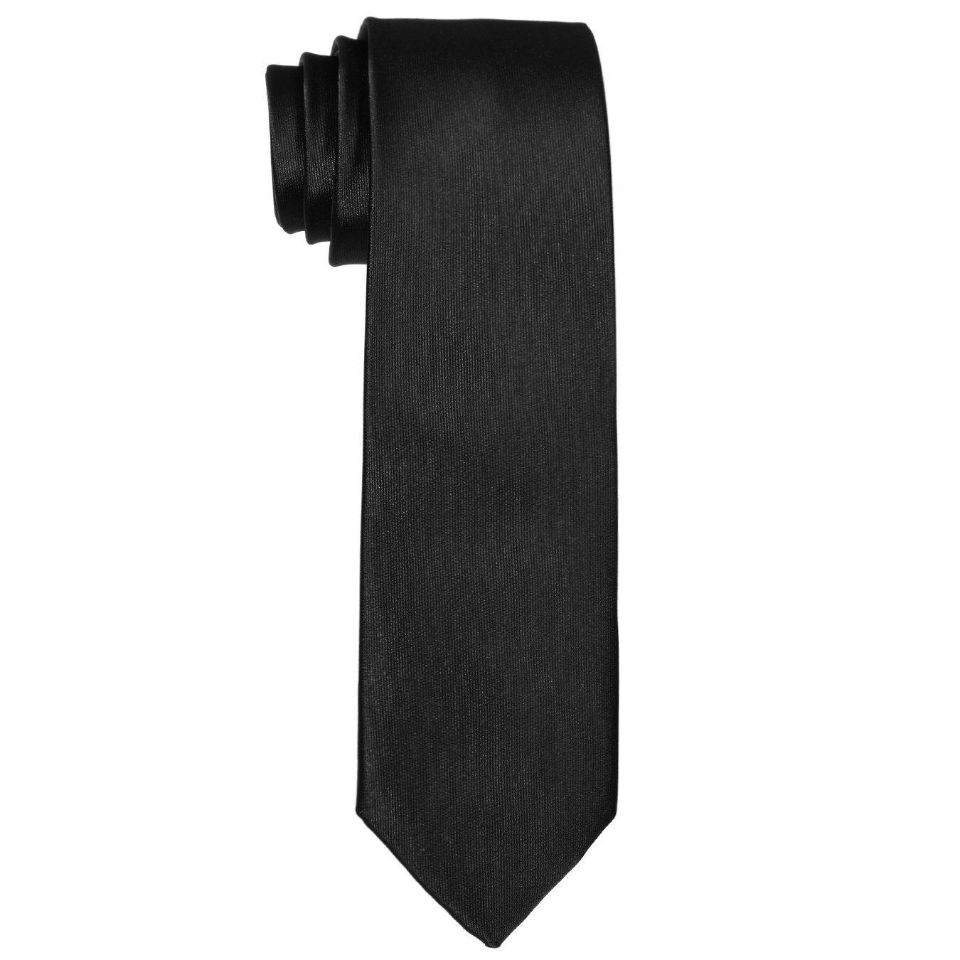 1x Büro festliche DonDon für (Packung, Schnitt, cm klassischer 7 breit zeitlos Seidenlook, oder Krawatte 1-St., Krawatte Krawatte) Veranstaltungen schwarz