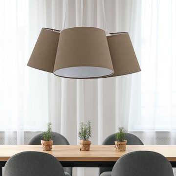 etc-shop Deckenleuchte, Leuchtmittel inklusive, Warmweiß, Pendel Leuchte Wohn Zimmer Hänge Decken Lampe braun Textil FILAMENT im