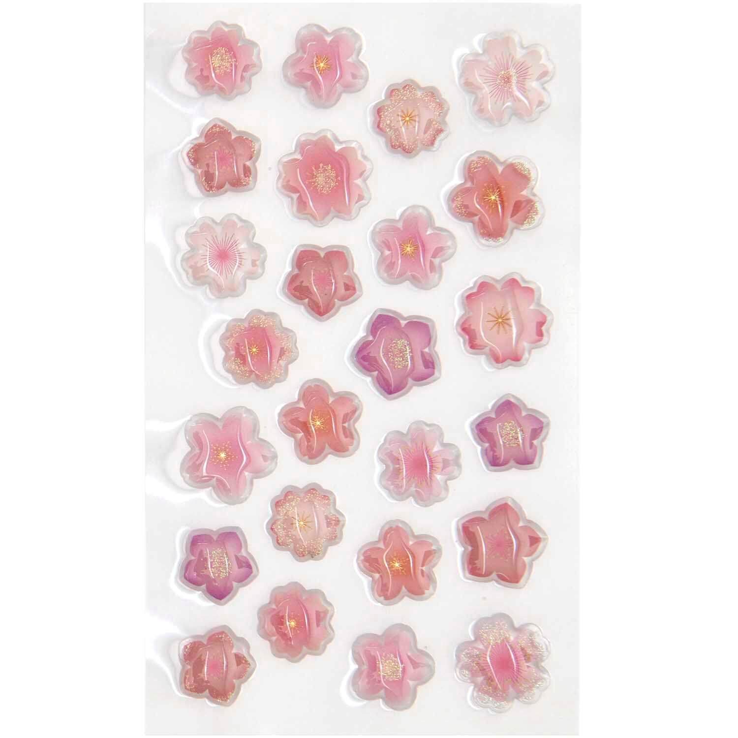 Rico Design Sticker Gelsticker Kirschblüten, Glitter