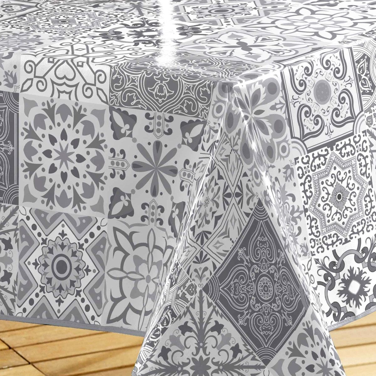 Sanixa Tischdecke Outdoor vers. Farben 140x240 cm Tischtuch PVC Gartentisch (Tischdekoration Tischwäsche Balkon Terrasse, waschbar Wachstischtuch Tafeltuch), abwischbar modern gemustert Regenfest