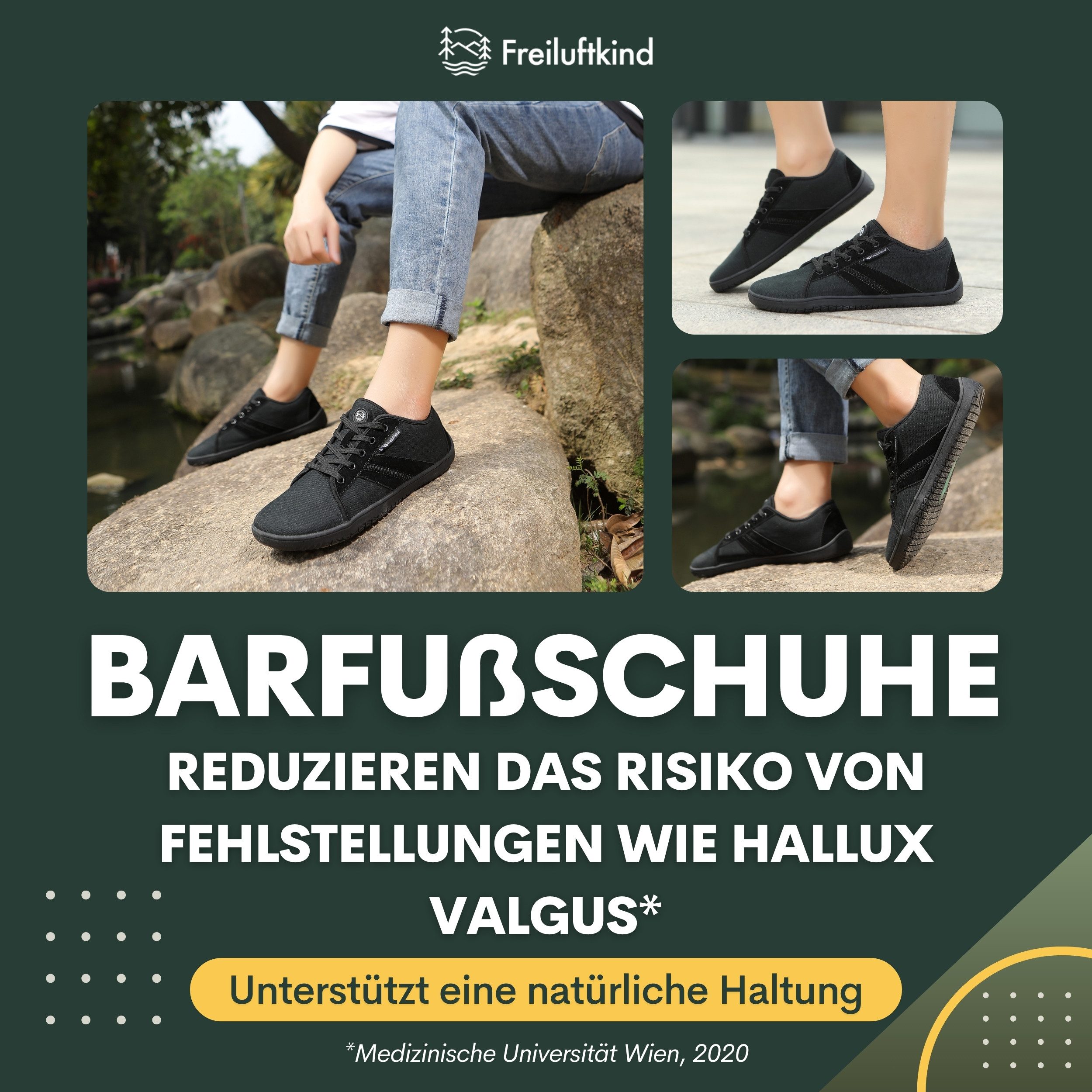 Freiluftkind Baker – gesunde Barfußschuhe Sneaker - Entlasten Füße & Gelenke Sneaker