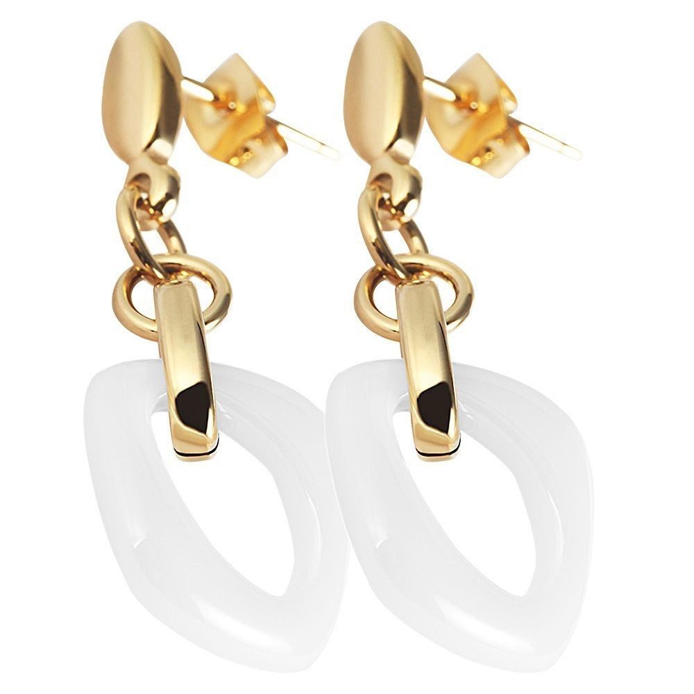 Paar Ohrhänger Neuheit 2025 - Damen Ohrstecker aus poliertem Edelstahl