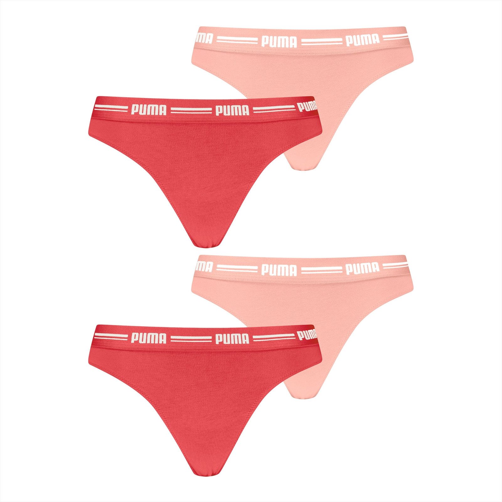 PUMA String Every Day Стринги (4-St., 4 Stück) mit umlaufendem Markenschriftzug am Bund