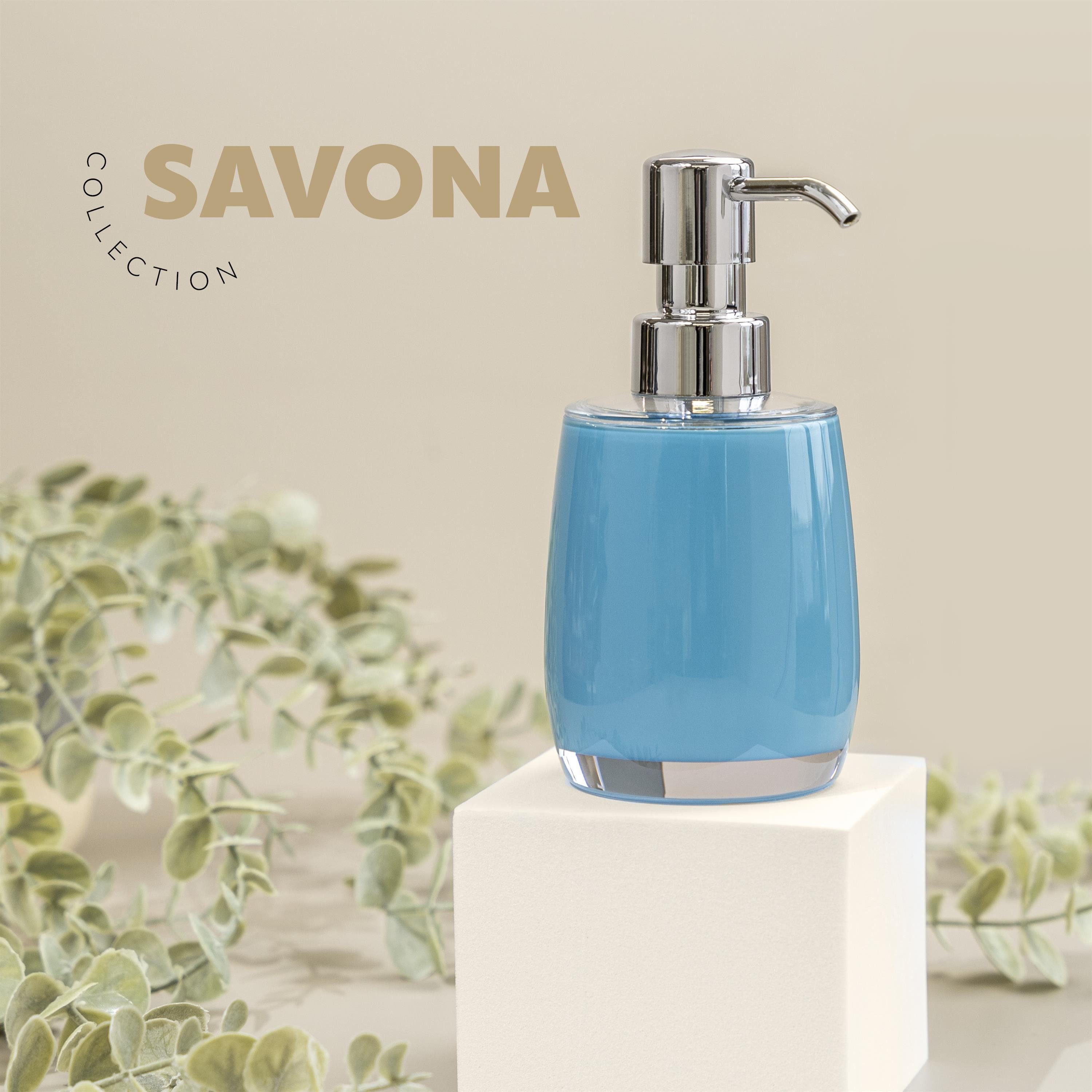 bremermann Seifenspender Bad-Serie SAVONA - Seifenspender aus Kunststoff, blau – Bild 2 von 5