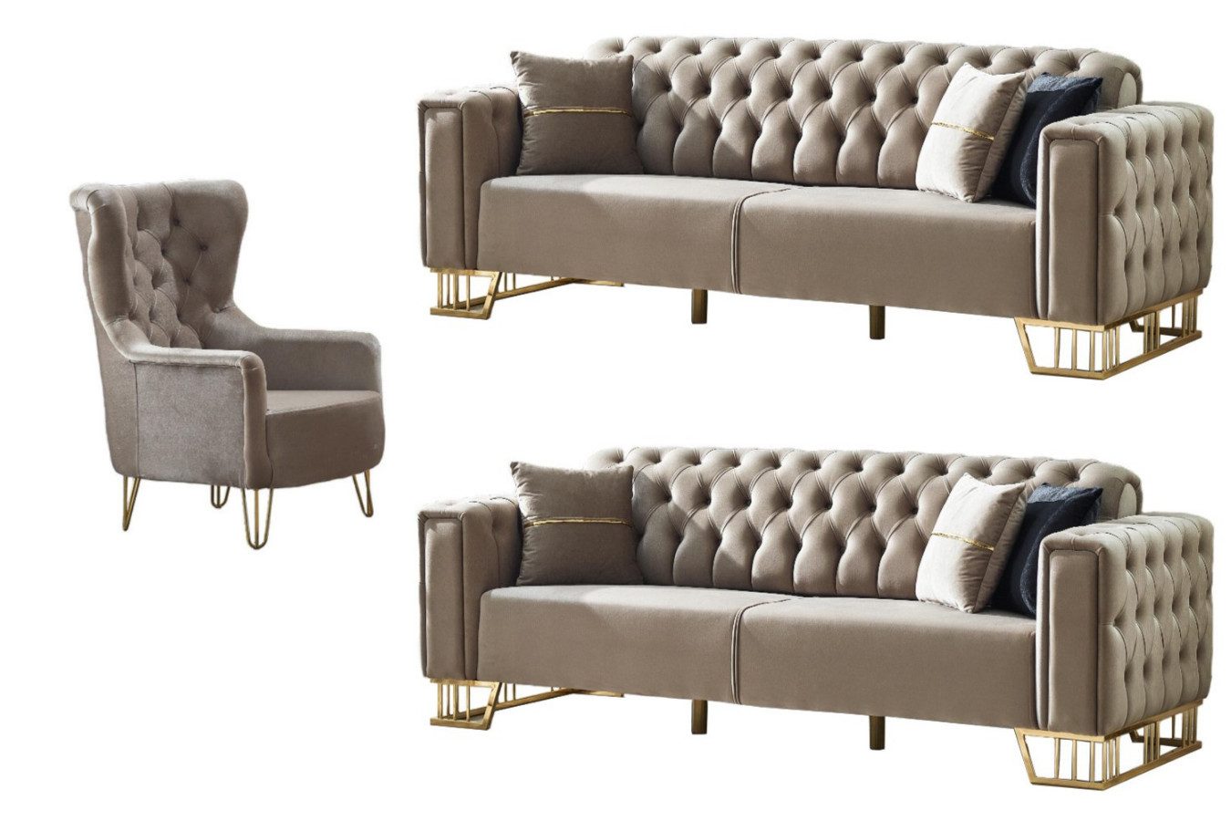 Villa Möbel Polstergarnitur Royce Beige, (Set, günstig online kaufen