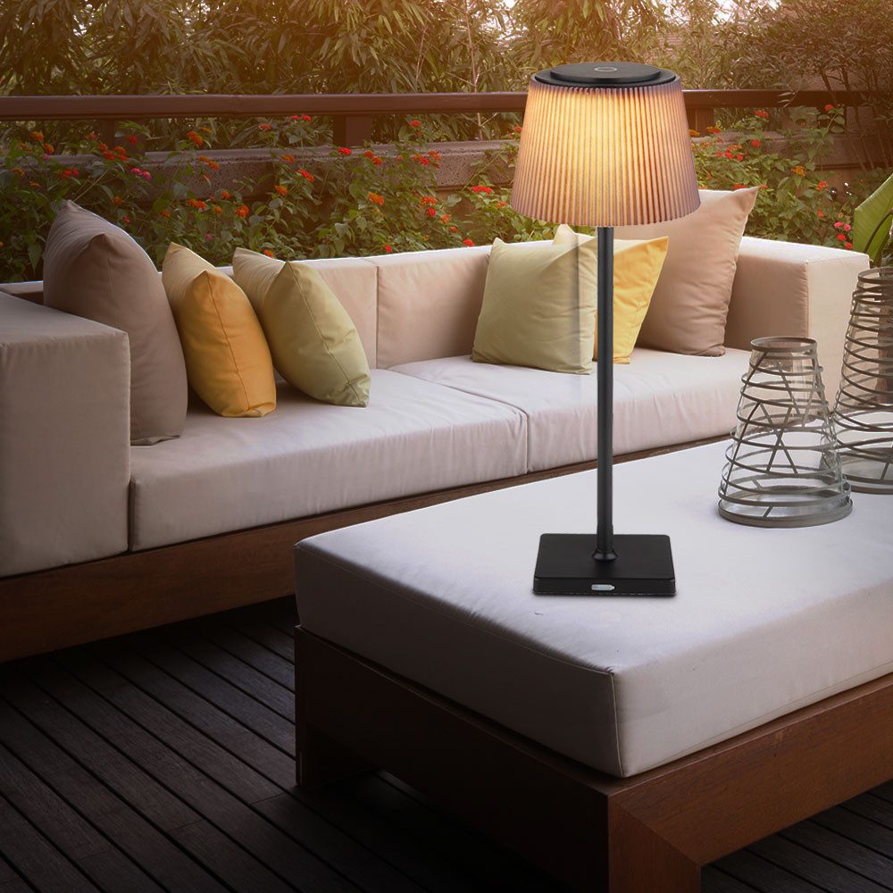 GLOBO LIGHTING LED Außen-Tischleuchte, LED-Leuchtmittel fest verbaut, Neutralweiß, Warmweiß, Tischlampe Tischleuchte Außenlampe Touchdimmer Gartenleuchte Akku