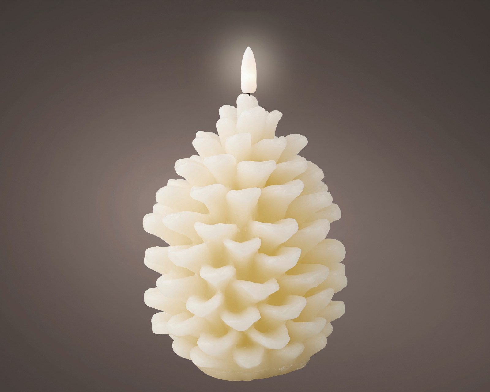Lumineo Dekofigur LED Kerze Wachs creme/warmes weiss 15,6cm