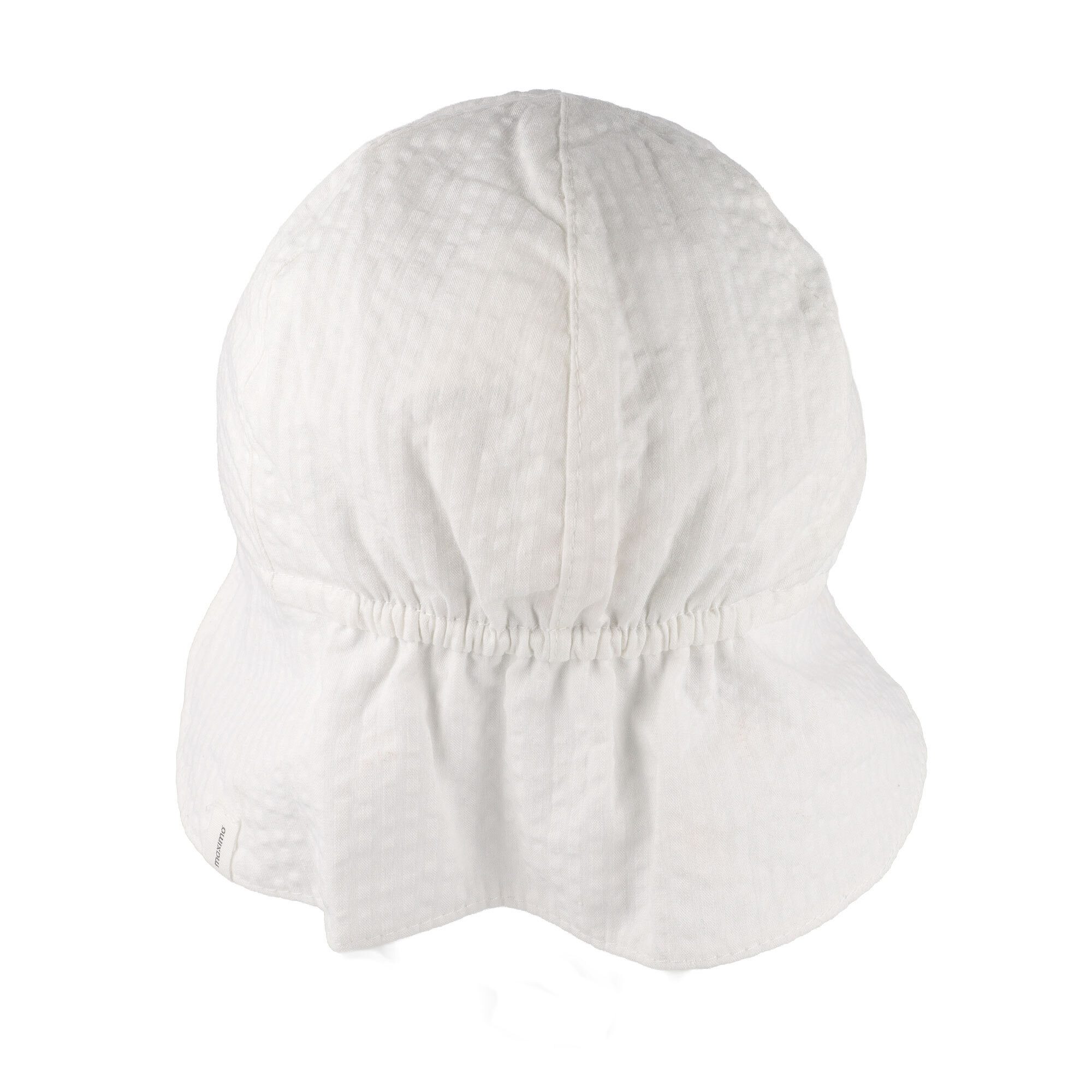 MAXIMO Schirmmütze BABY-Schildmütze, Seersucker kurzer Nackenschutz, Bindeband, UV (1-St) Seersucker