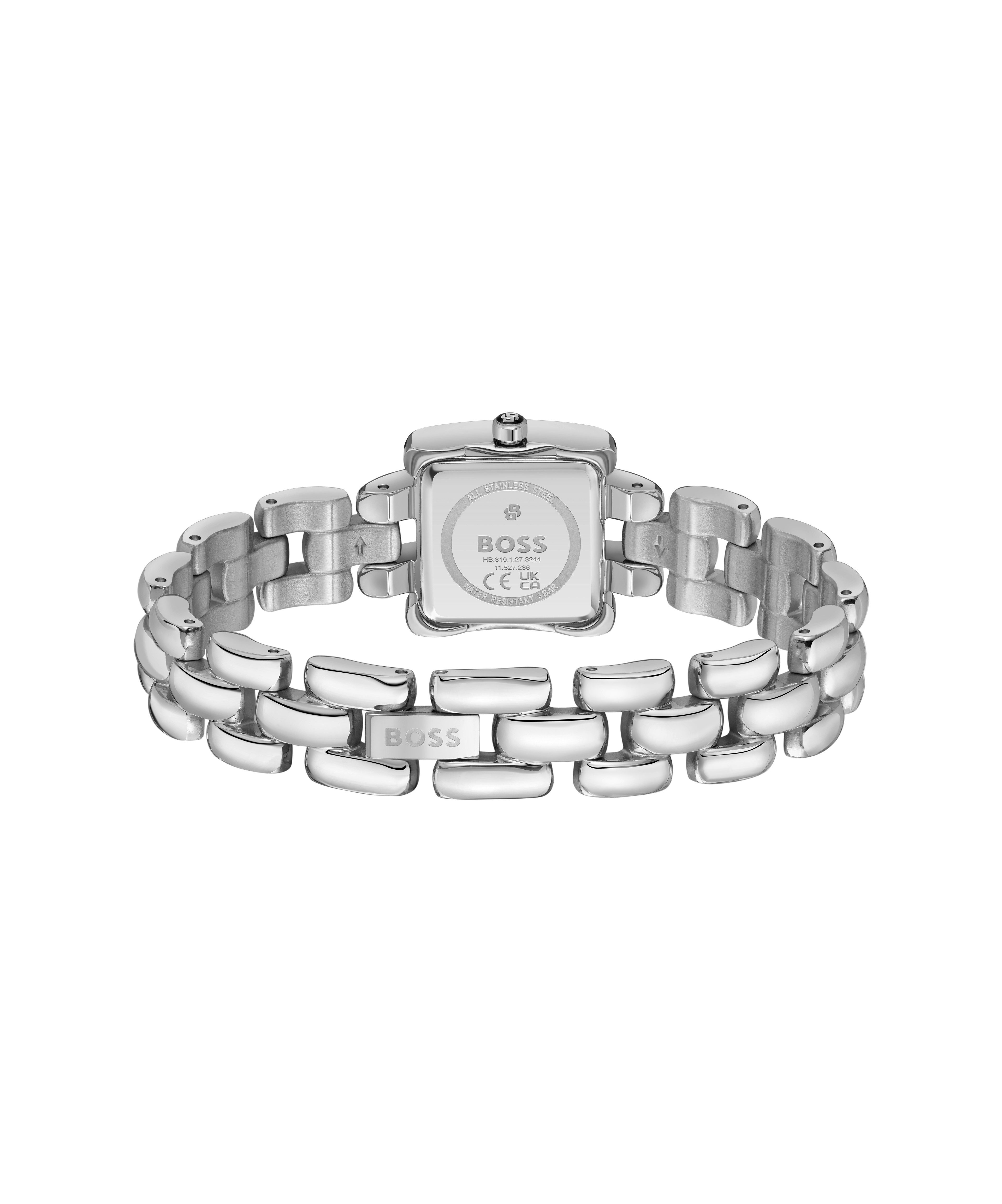 BOSS Quarzuhr VIOLET 1502873, Armbanduhr, Damenuhr, Edelstahlarmband, analog, Glaskristalle