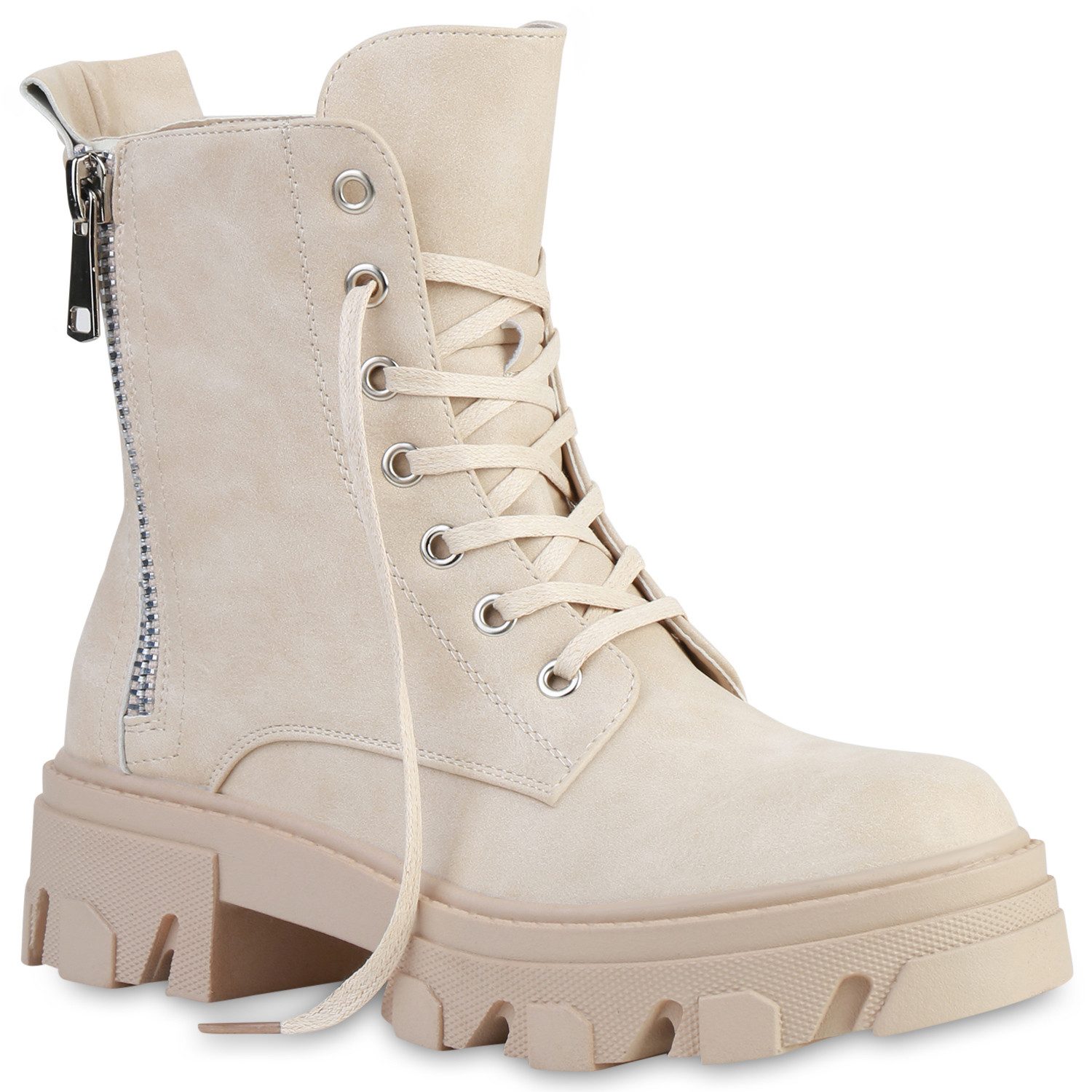 VAN HILL 835653 Plateaustiefelette Damen Stiefeletten Plateau Boots Kroko Z günstig online kaufen