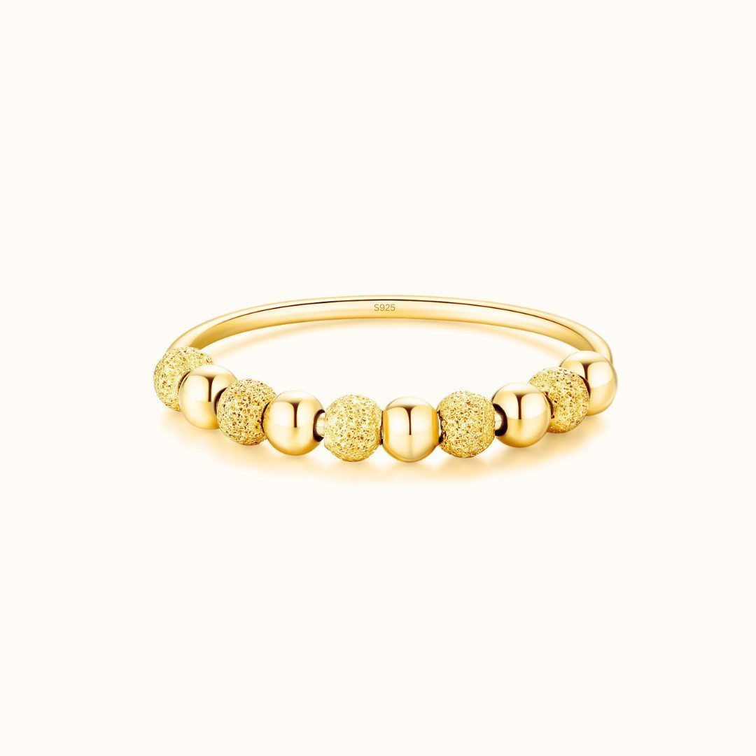 Lisandra Scott Silberring Anti-Stress Ring aus 925 Sterlingsilber mit drehbaren Glitzer-Kugeln