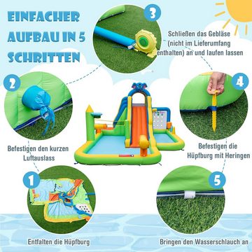 KOMFOTTEU Hüpfburg Wasserpark, für Kinder 3-10 Jahre, 469 x 378 x 250 cm