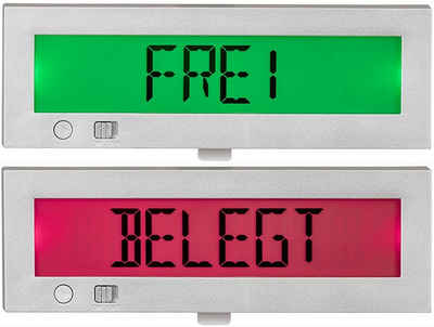 Dreifke Hinweisschild Go2 Frei Belegt Türschild, Digitales Frei Besetzt Schild, LED Anzeige rot oder grün hinterleuchtet, mehrsprachig, Bitte nicht stören für Büro oder privat