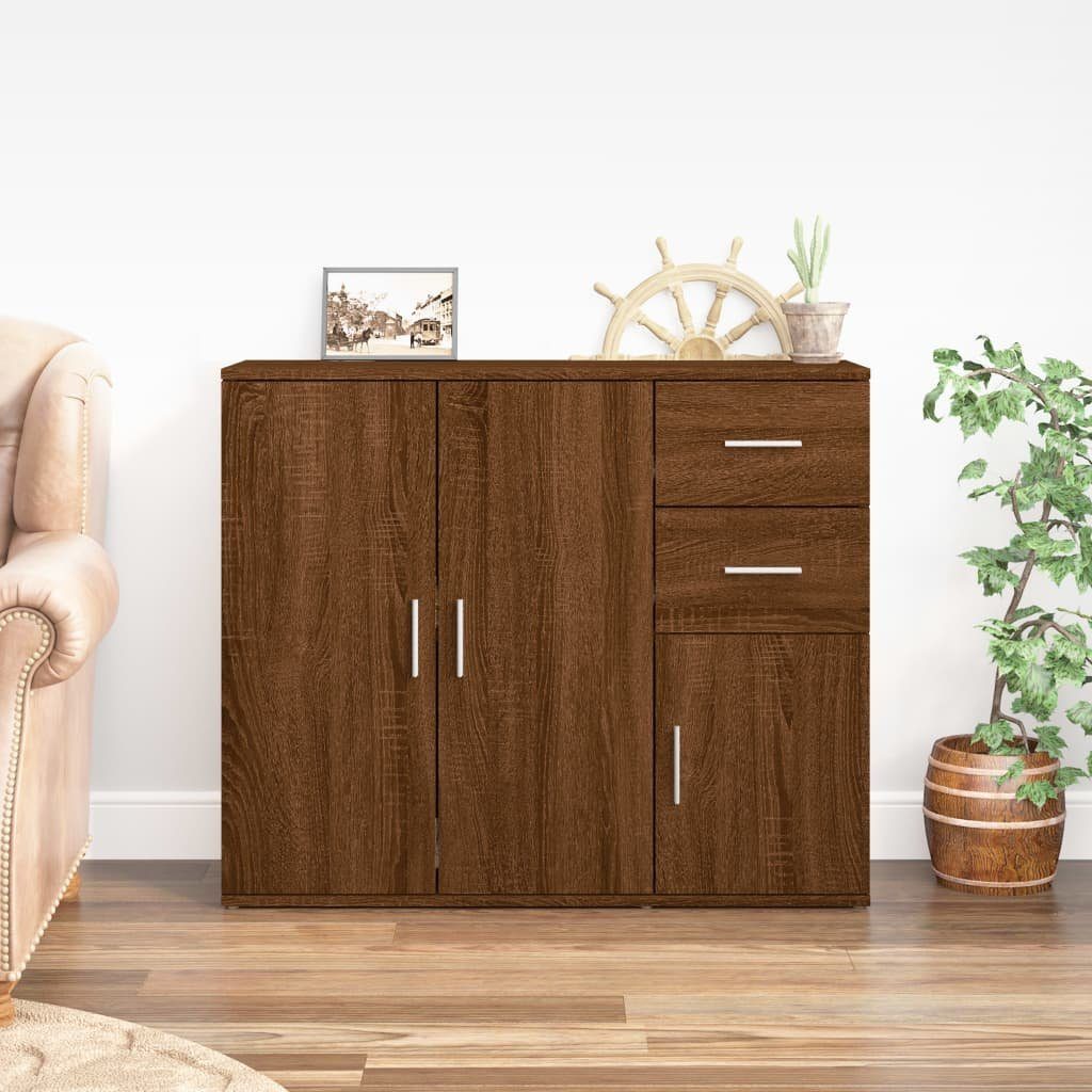 furnicato Sideboard Braun Eichen-Optik 91x29,5x75 cm günstig online kaufen