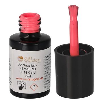Sun Garden Nails Nagellack HF18 Coral - UV Nagellack 6ml – HEMAFREI
