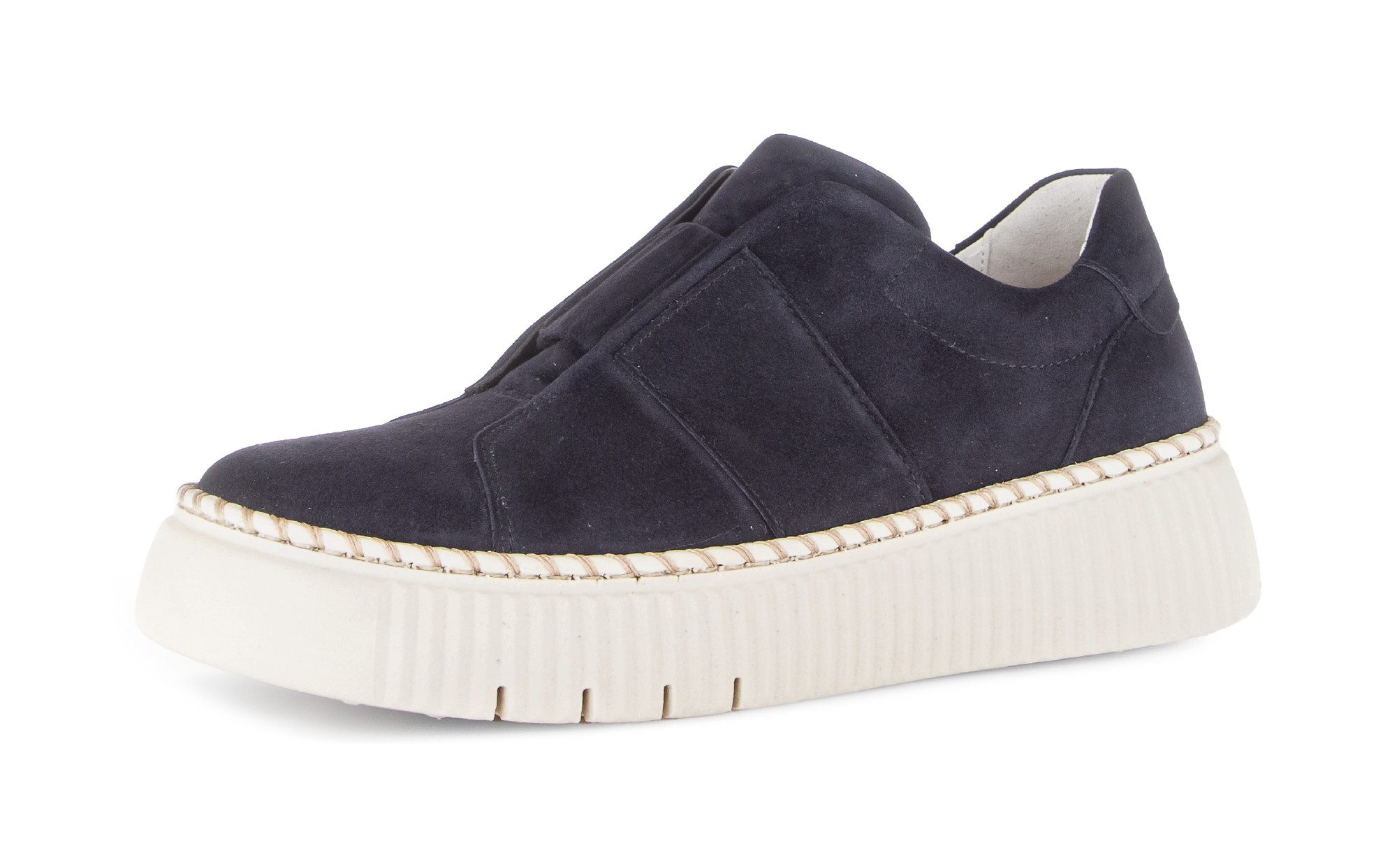 Gabor Plateausneaker, Freizeitschuh, Halbschuh, Slipper mit Gummizug-Band über dem Rist