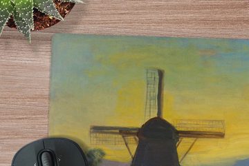 MuchoWow Gaming Mauspad Östliche Windmühle - Piet Mondrian (1-St), Mousepad mit Rutschfester Unterseite, Gaming, 40x40 cm, XXL, Großes