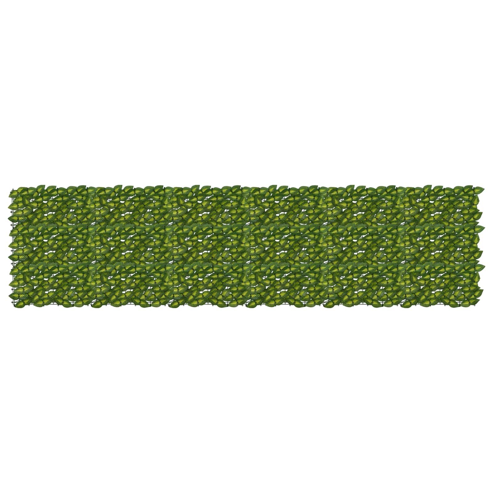 vidaXL Balkonsichtschutz Balkonsichtschutz mit Blättern Grün und Gelb 300 x 75 cm (1-St)