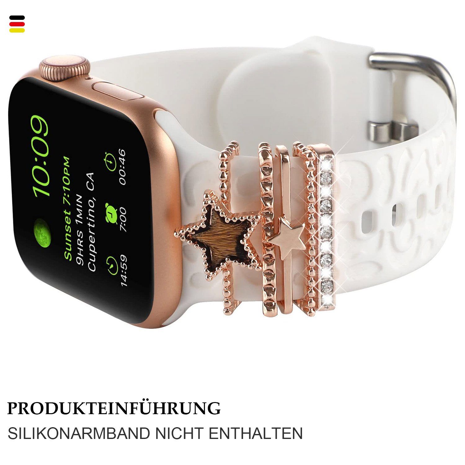 MAGICSHE Für Apple Uhrenarmband Zubehör Ring dekorativer Armband Watch, Armband