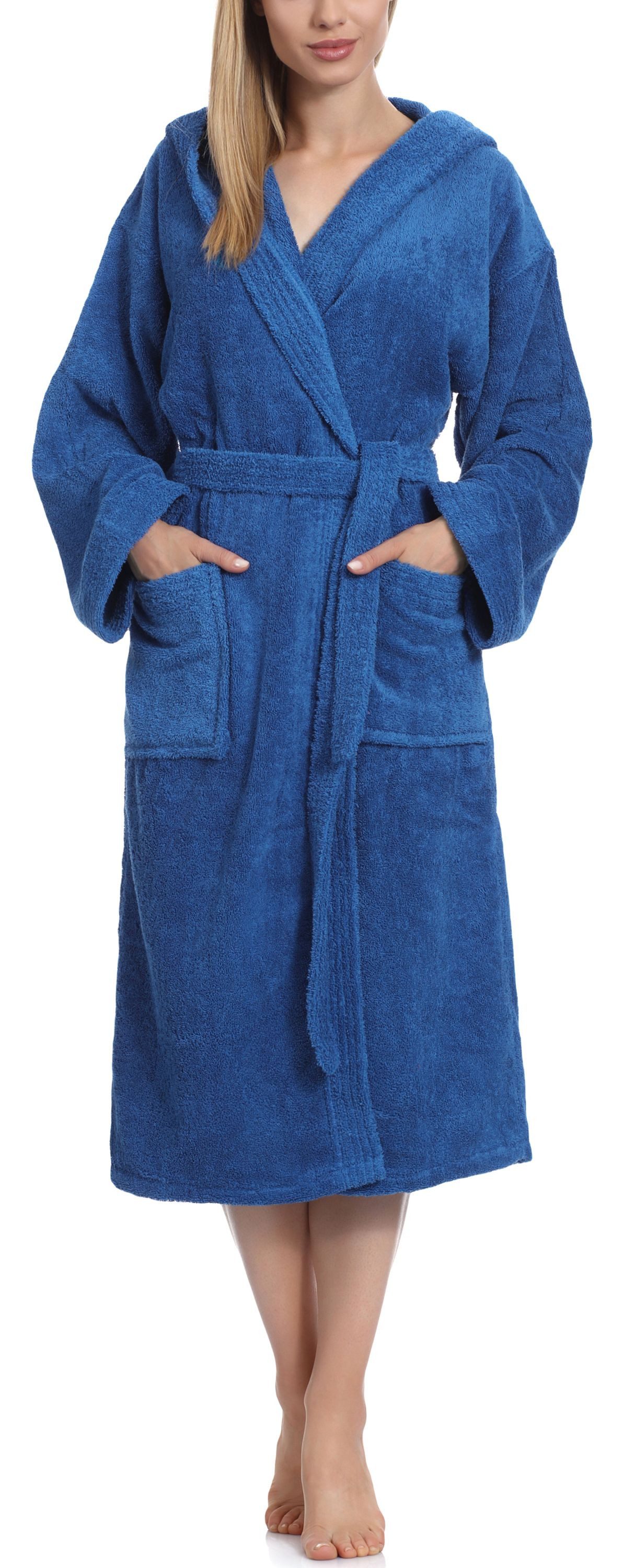 Bademantel Damen Frottee Bademantel aus 100% Baumwolle LA40-193