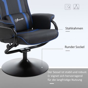 Vinsetto Relaxsessel Gamingstuhl mit Liegefunktion, Hocker (Polstersessel, 2-St., Fernsehsessel), Liegefläche 110cm, mehrfach verstellbar