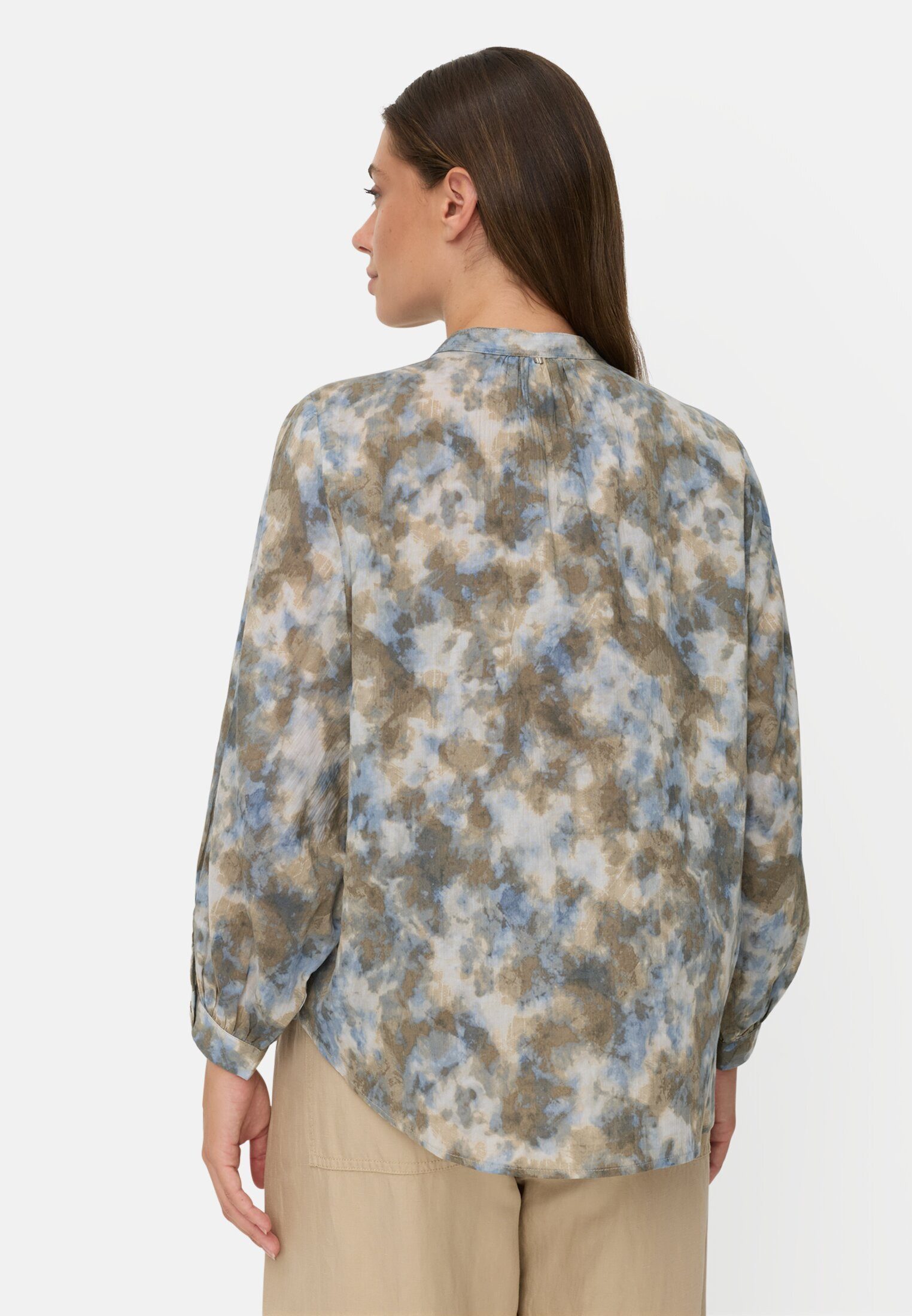 camel active Hemdbluse mit Raglanärmeln Langarm Allover Print
