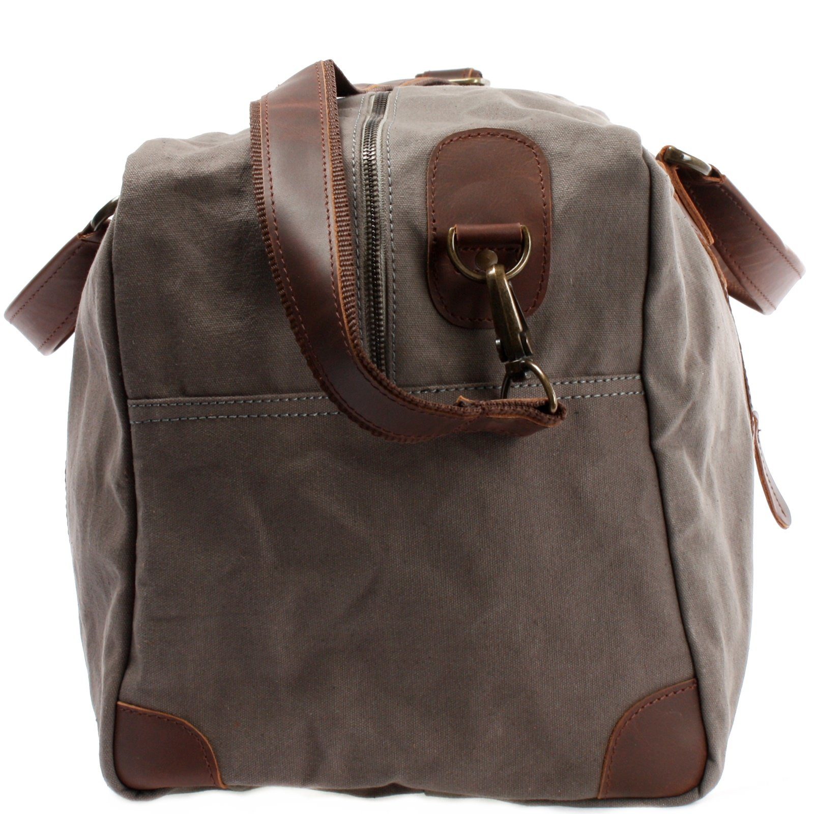 LECONI Weekender große Reisetasche Gepäck Damen Herren Sporttasche Canvas Leder LE2020, Riesiges Hauptfach – viele Zusatzfächer – 60 × 30 × 30 cm