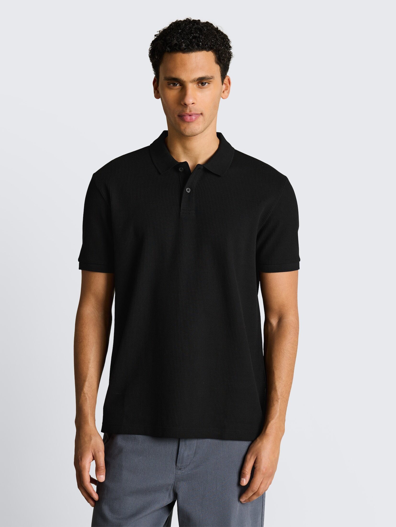 TOM TAILOR Denim Poloshirt Poloshirts Poloshirt mit Rippstruktur