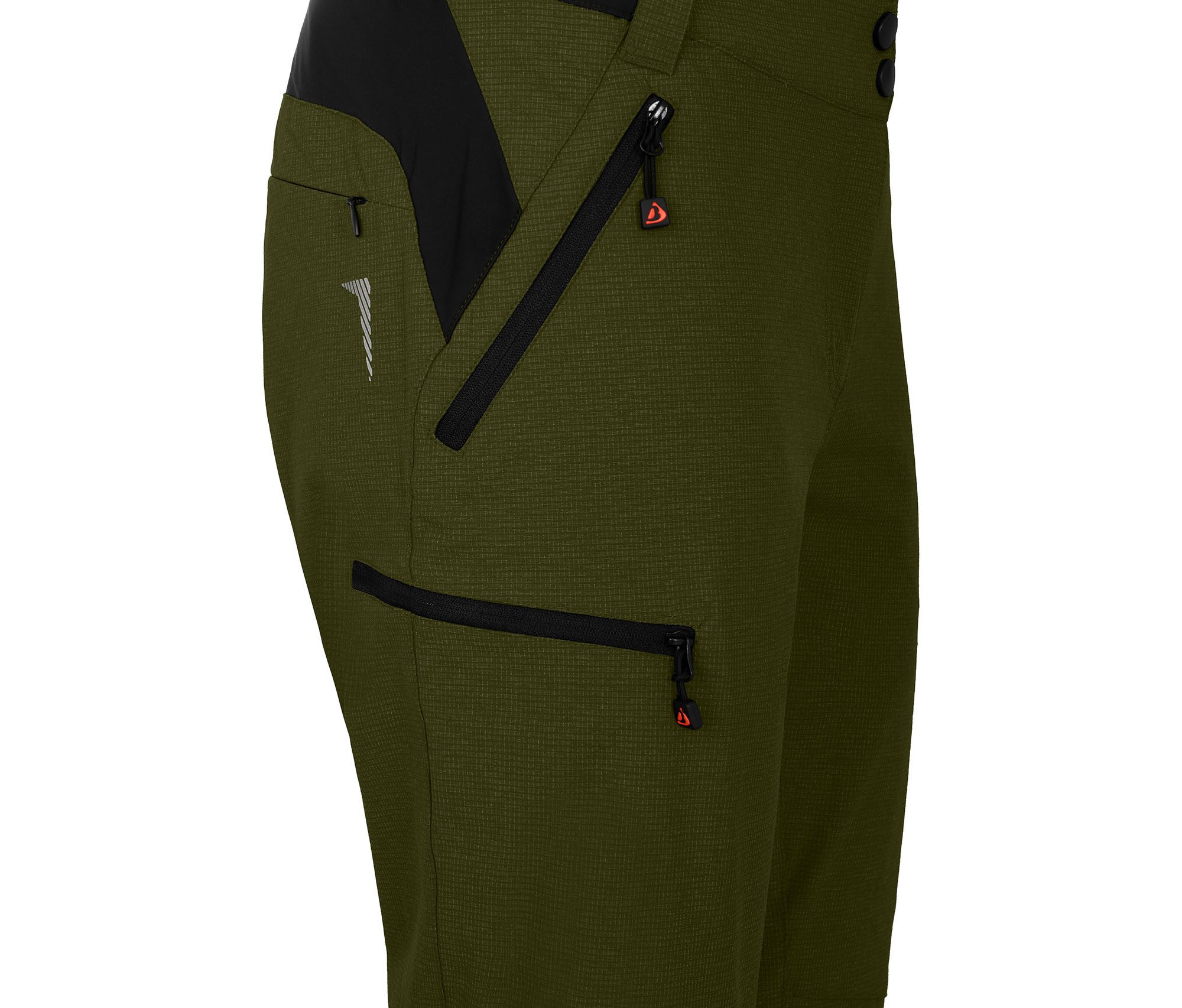 Bergson Outdoorhose PORI Capri Damen 3/4 Wanderhose, robust, elastisch, Normalgrößen, dunkel grün