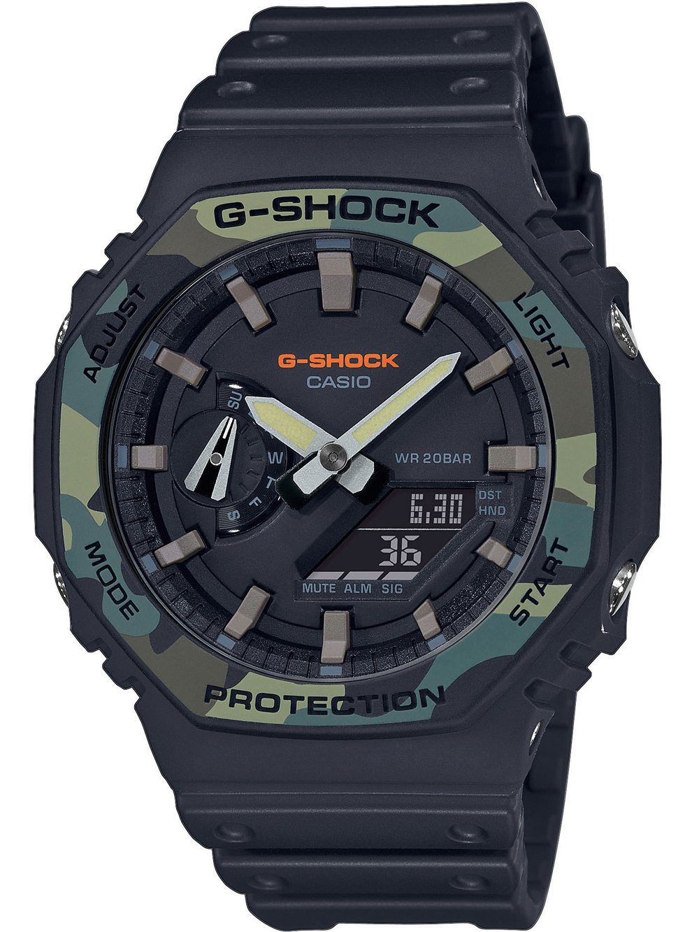 CASIO Quarzuhr Casio GA-2100SU-1AER G-Shock Herrenuhr 45mm 20ATM Casio GA-2100SU-1AER G-Shock Herrenuhr 45mm 20ATM