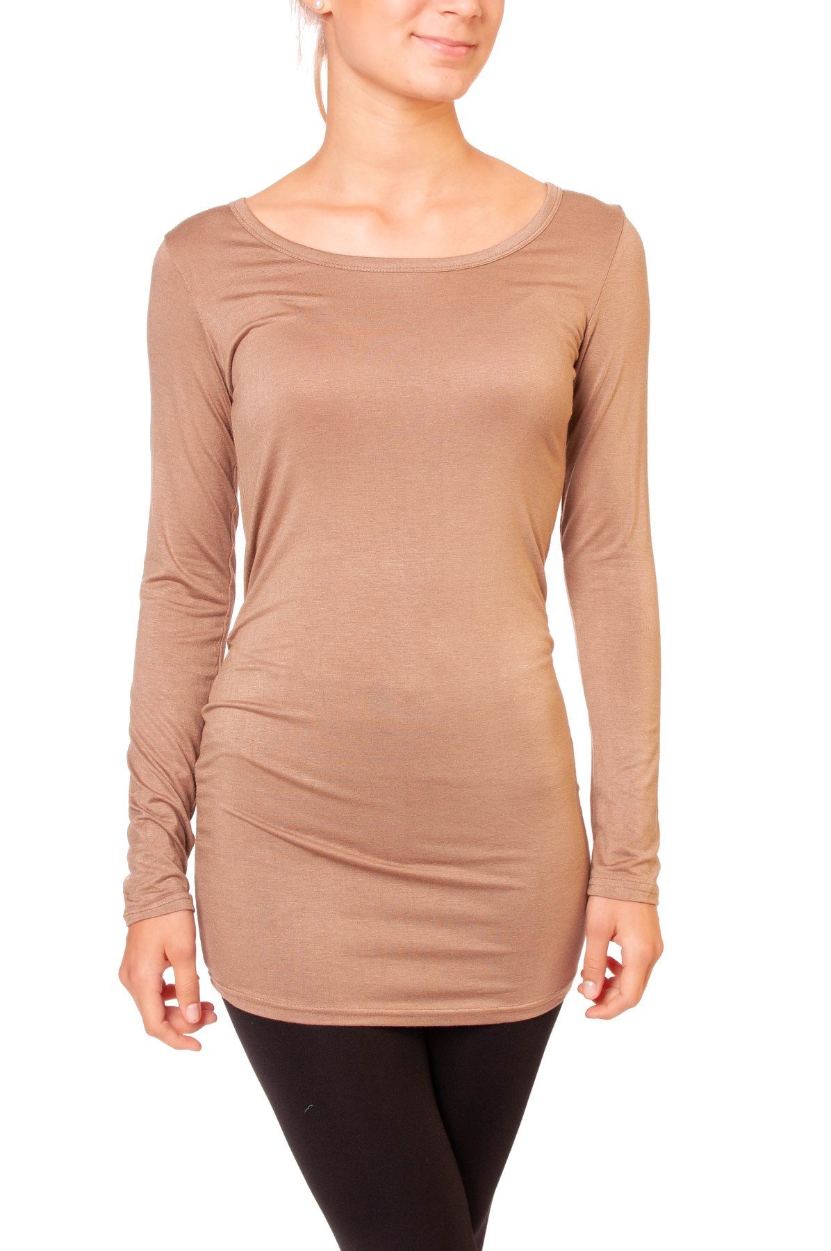 Muse Rundhalsshirt Basic Langarm Longshirt Skinny günstig online kaufen