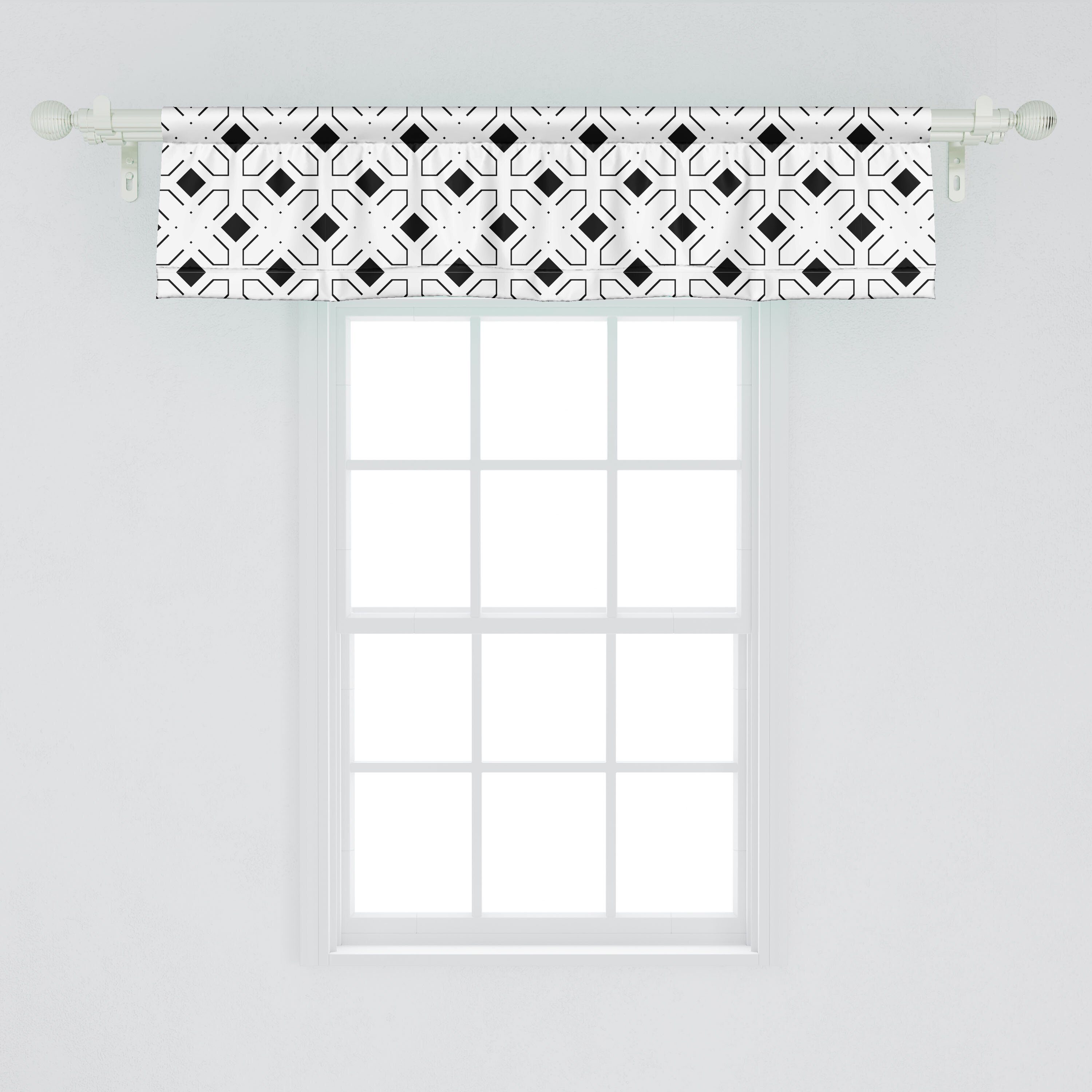 Abstrakt Abakuhaus, Vorhang mit Punkte Schlafzimmer Scheibengardine Dekor Volant Küche für Microfaser, Linien und Stangentasche, Simplistic
