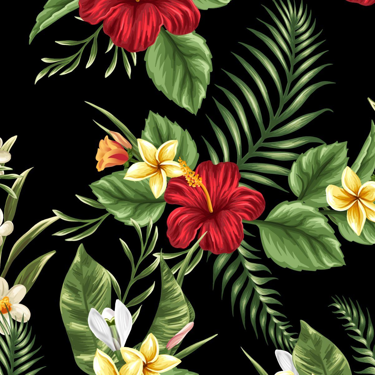 Hawaiihemdshop.de Hawaiihemd Hawaii Hemd Herren Baumwolle Kurzarm Hawaiihemd mit Blüten