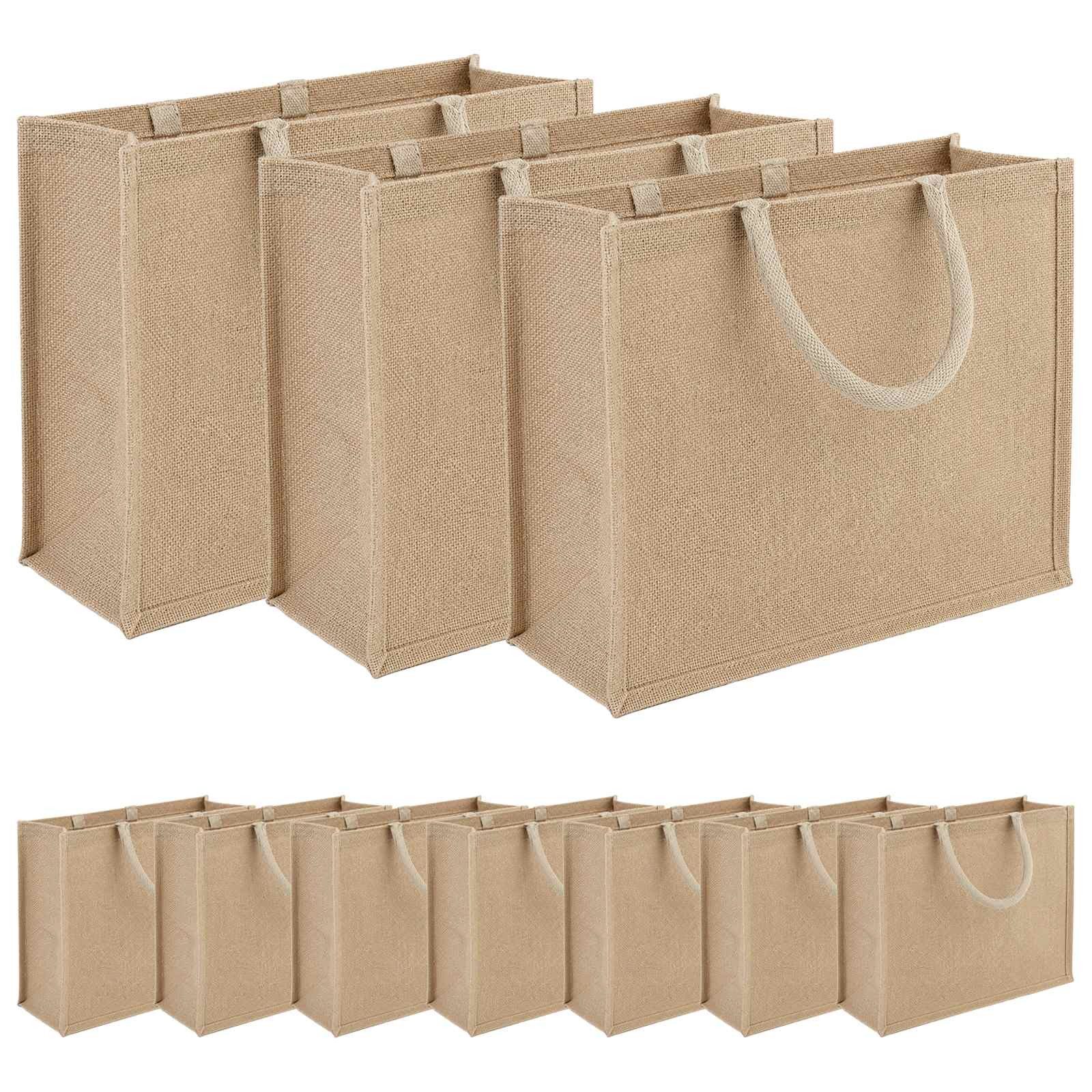 vidaXL Einkaufstrolley Jute-Handtaschen 10 Natur 42 x 33 x 19 cm 100% Tossa-Jute