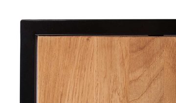 bhp Couchtisch ALWINA, 80 x 80 cm, Eiche natur geölt, Metallgestell