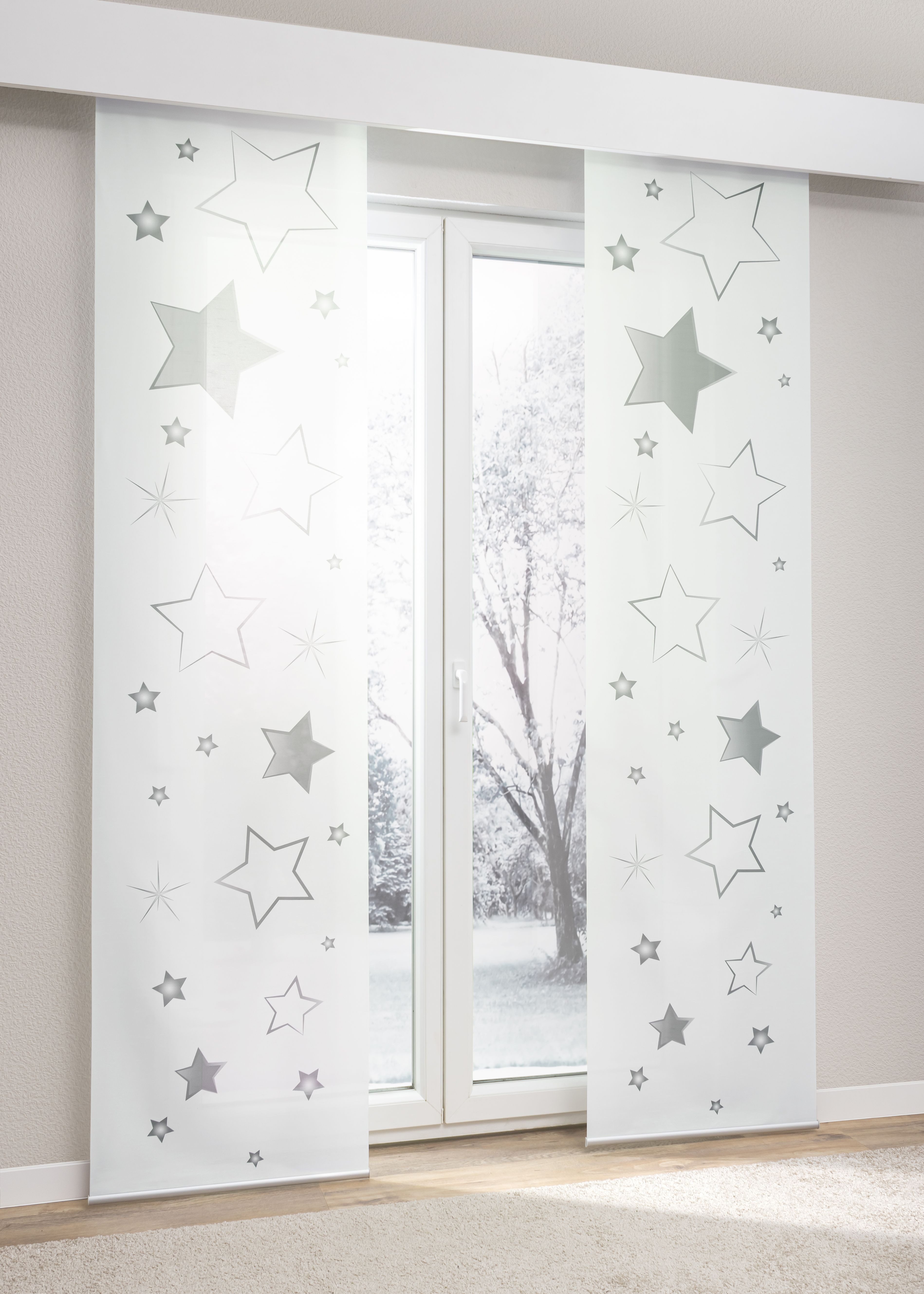 LYSEL® Schiebegardine Sternenspiel (1 St), halbtransparent, HxB 245x60cm günstig online kaufen