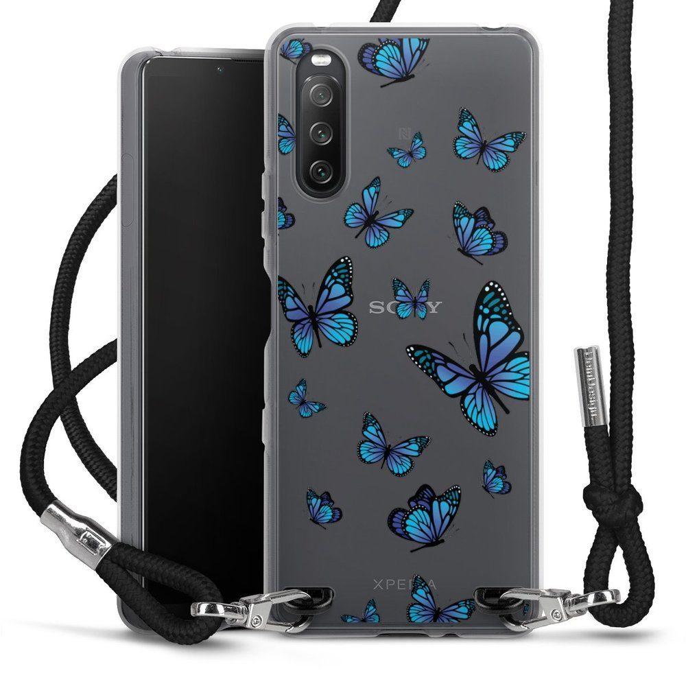 DeinDesign Handyhülle Schmetterling Muster transparent Butterfly Pattern Transparent, Sony Xperia 10 III Handykette Hülle mit Band Case zum Umhängen