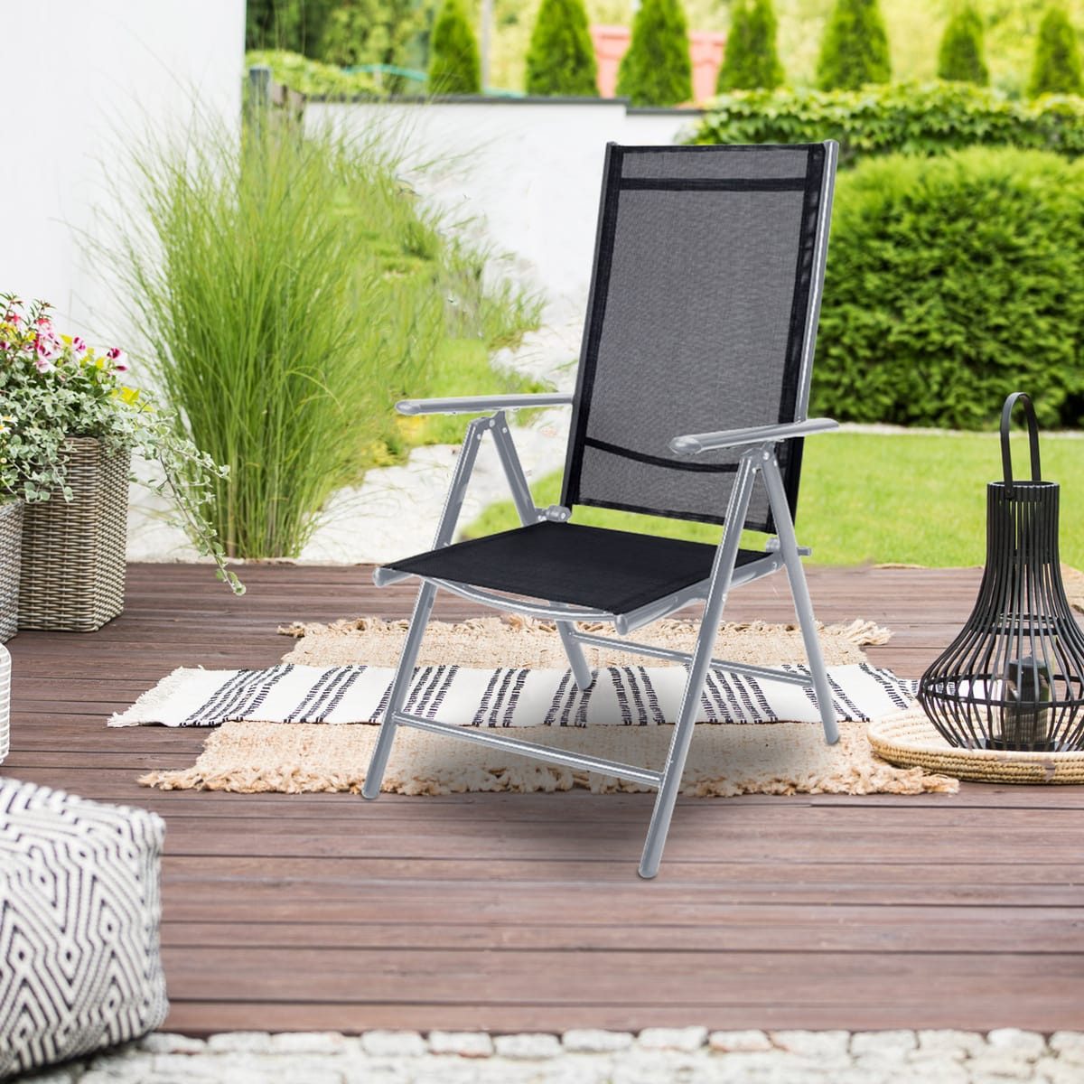 Casaria Gartenstuhl, Hochlehner Klappbar 8-Fach Verstellbar günstig online kaufen
