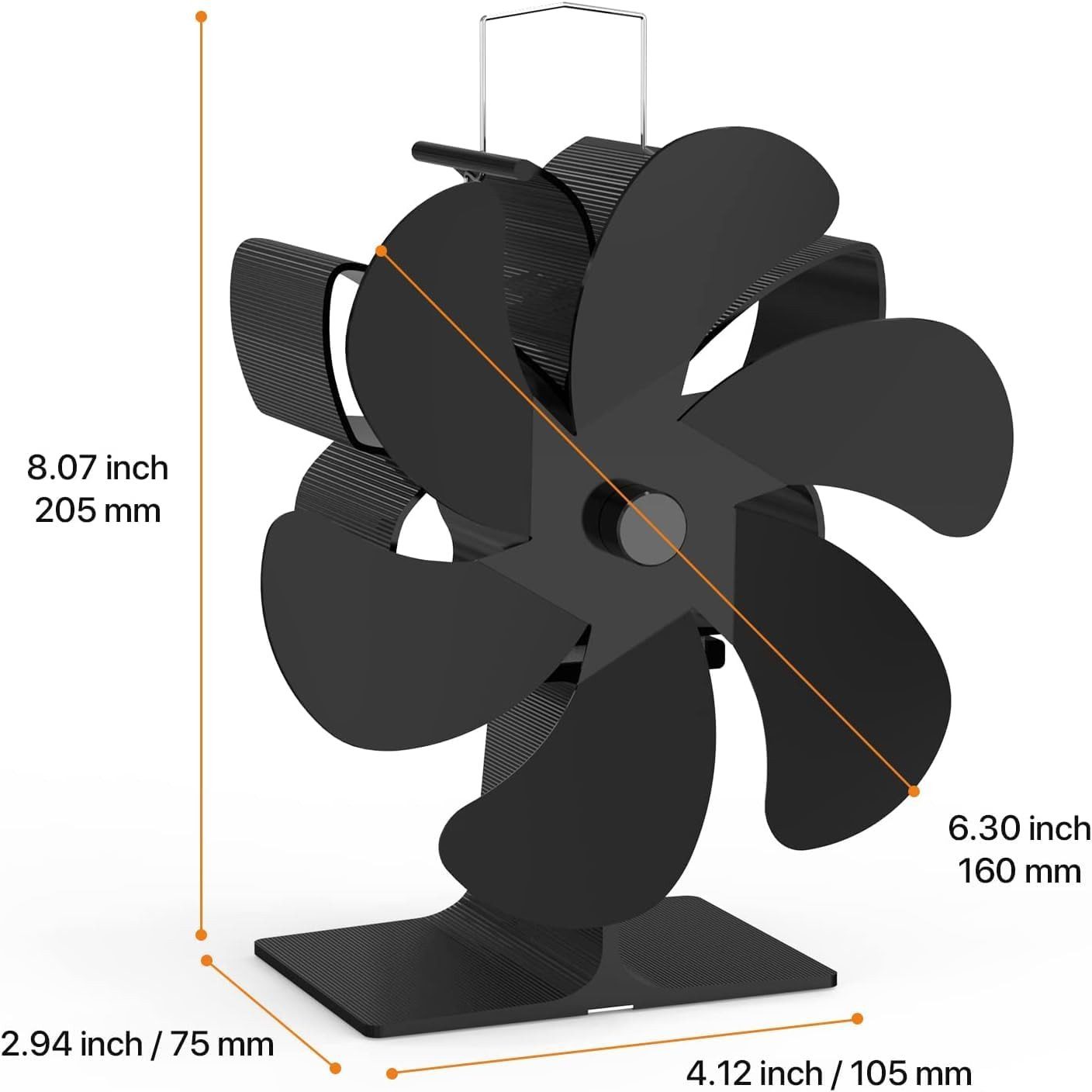 Daskoo Kaminventilator 6 Flügel Ofenventilator Kaminofen günstig online kaufen