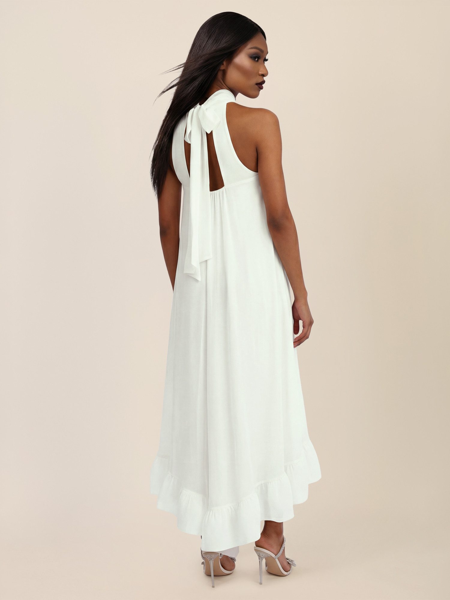 Apart Chiffonkleid mit Volantsaum