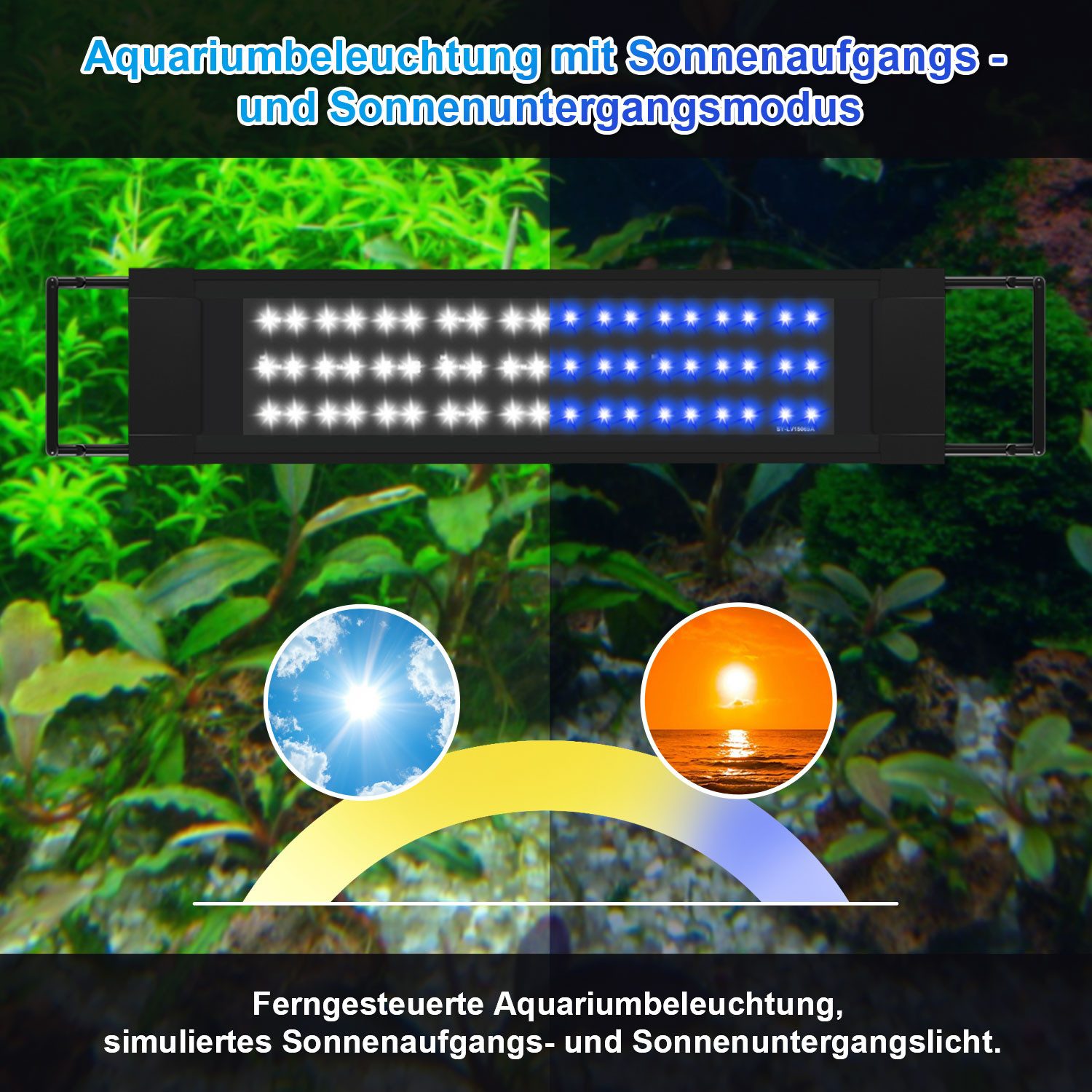 Clanmacy LED Aquariumleuchte LED Aquarium RGB Aquariumleuchte Beleuchtung aquarium licht 18-45W, RGB50.5 FITS 55-80CM TANk – Bild 5 von 5