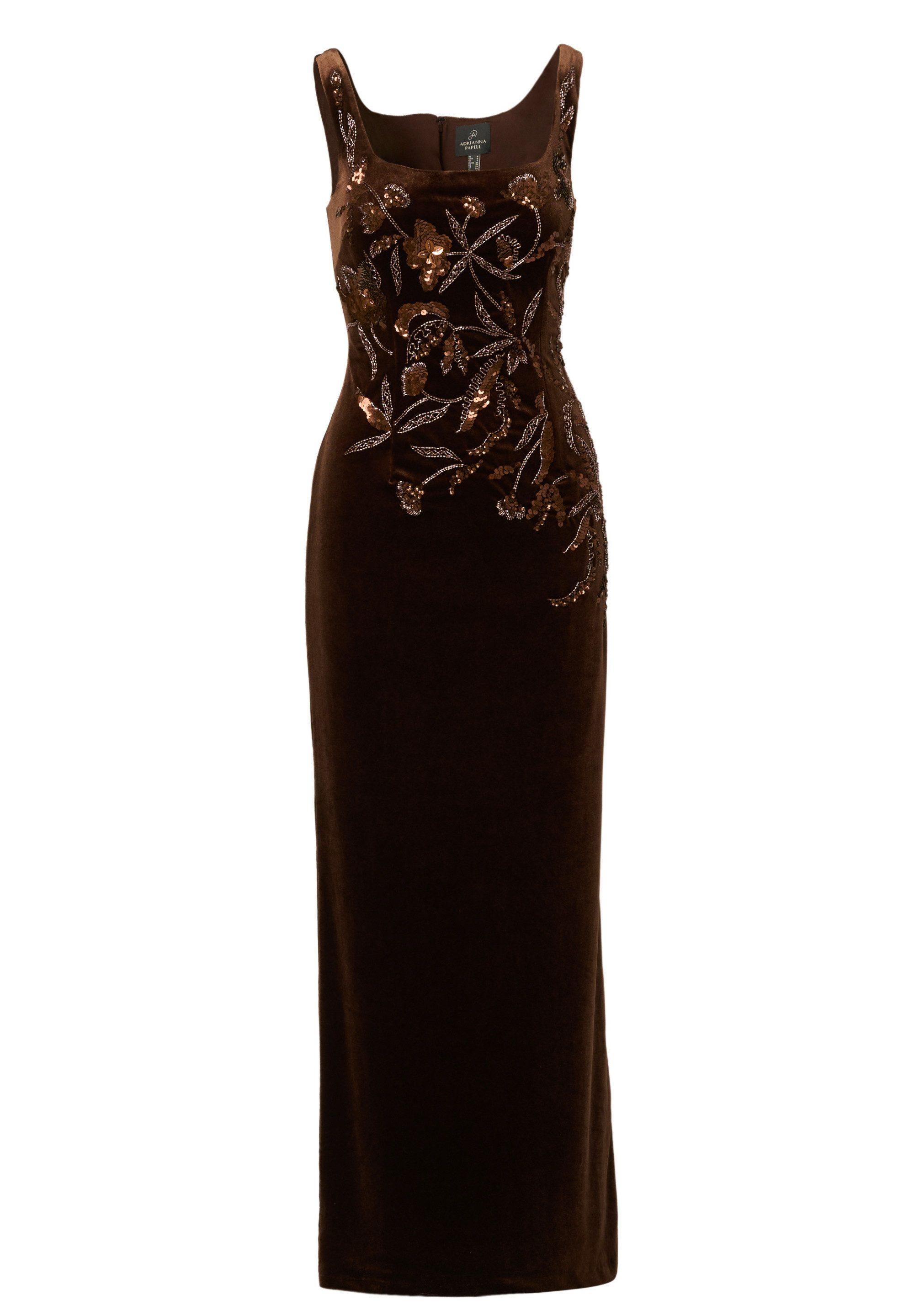 Adrianna Papell Abendkleid Velvet Beaded Long Dress Glamourös, schimmernd, günstig online kaufen