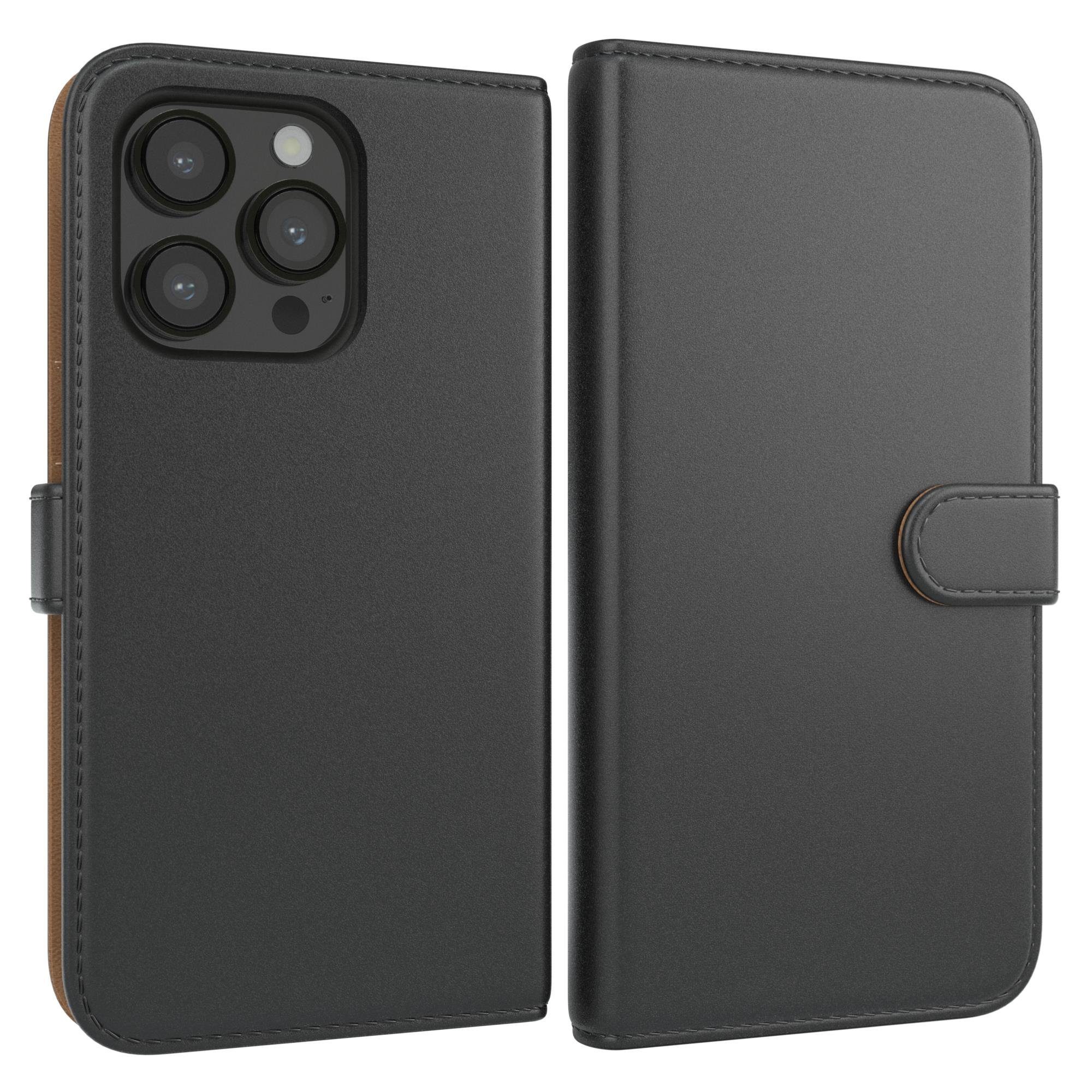 EAZY CASE Handyhülle Uni Bookstyle für Apple iPhone 14 Pro 6,1 Zoll, Schutzhülle mit Standfunktion Kartenfach Handytasche aufklappbar Etui