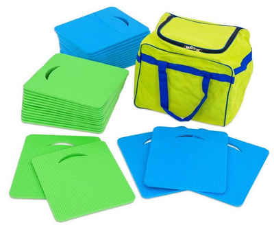 Betzold Sport Kinder-Sitzauflage Sitzmatten-Set Kinder mit Tasche - 15 x grün 15 x blau