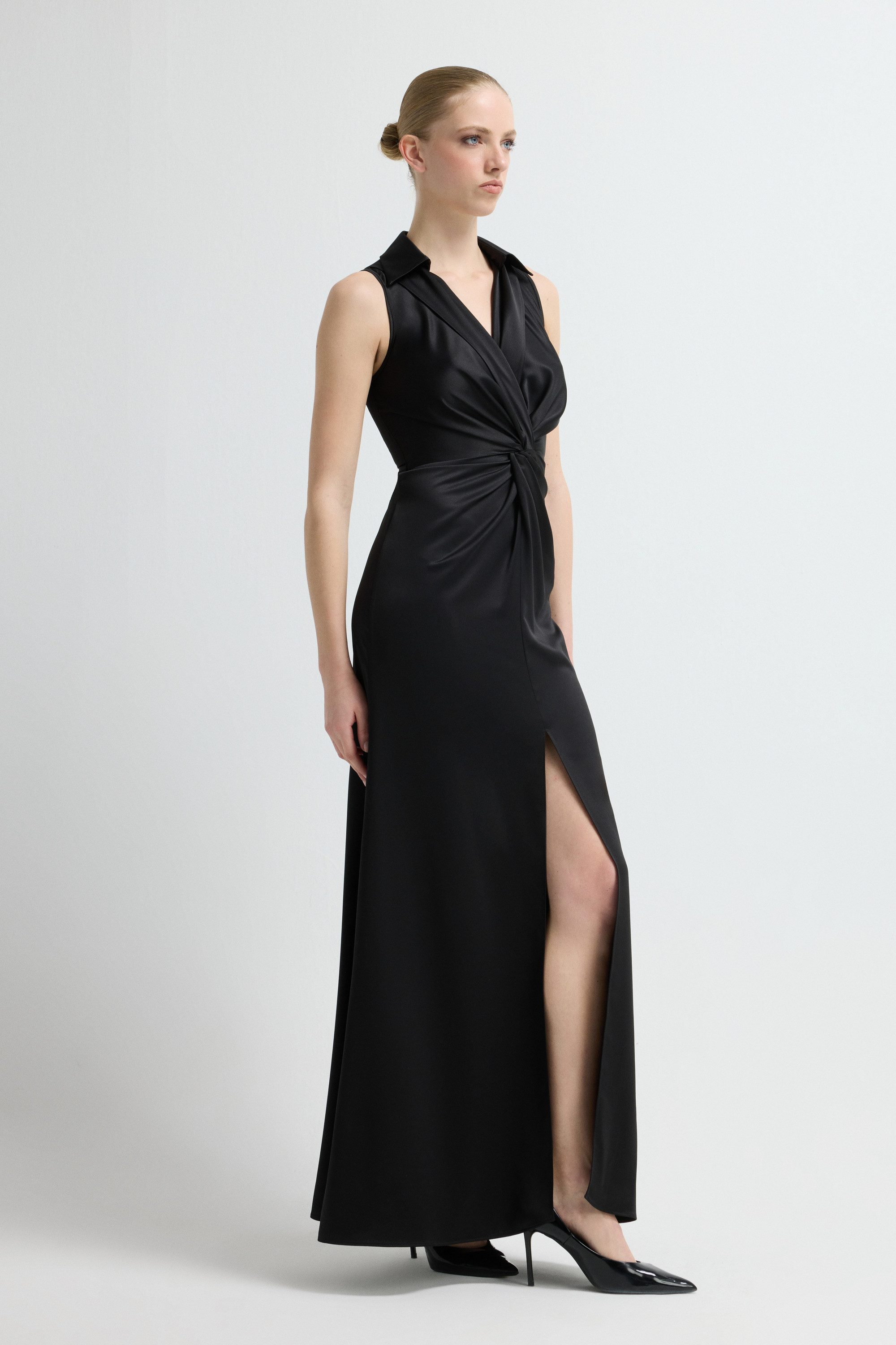 adL Cocktailkleid Geschlitztes Kleid mit gerafftem Detail