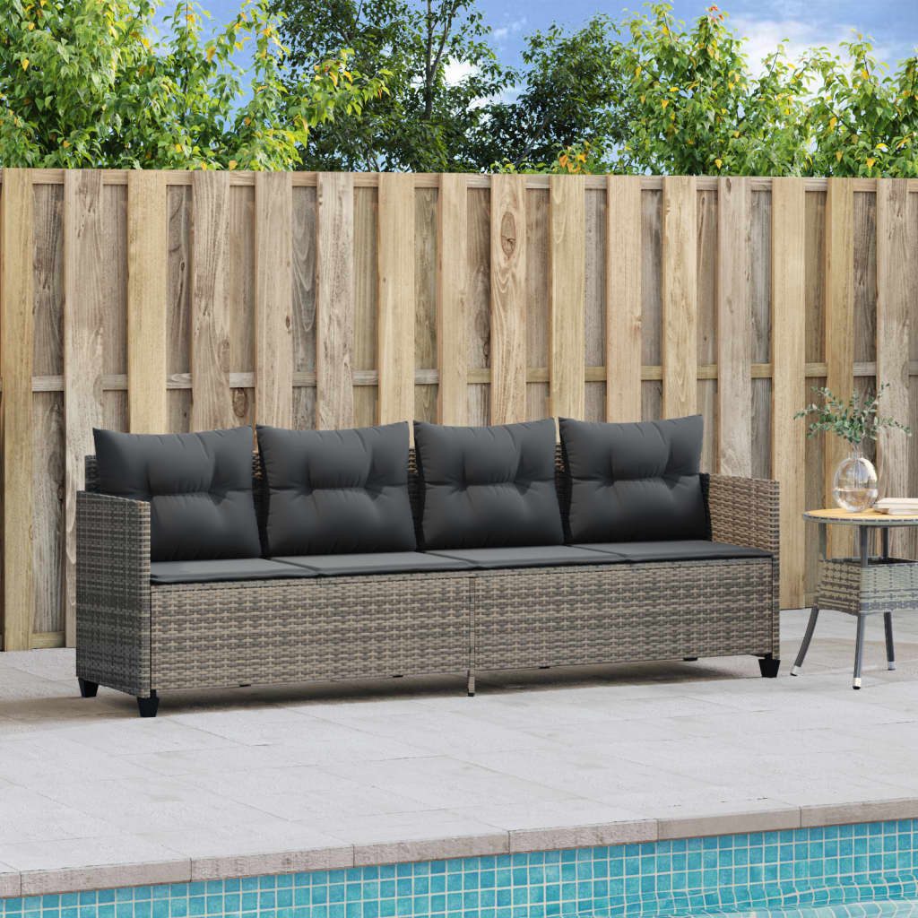 vidaXL Gartenliege Sonnenliege mit Kissen Grau günstig online kaufen