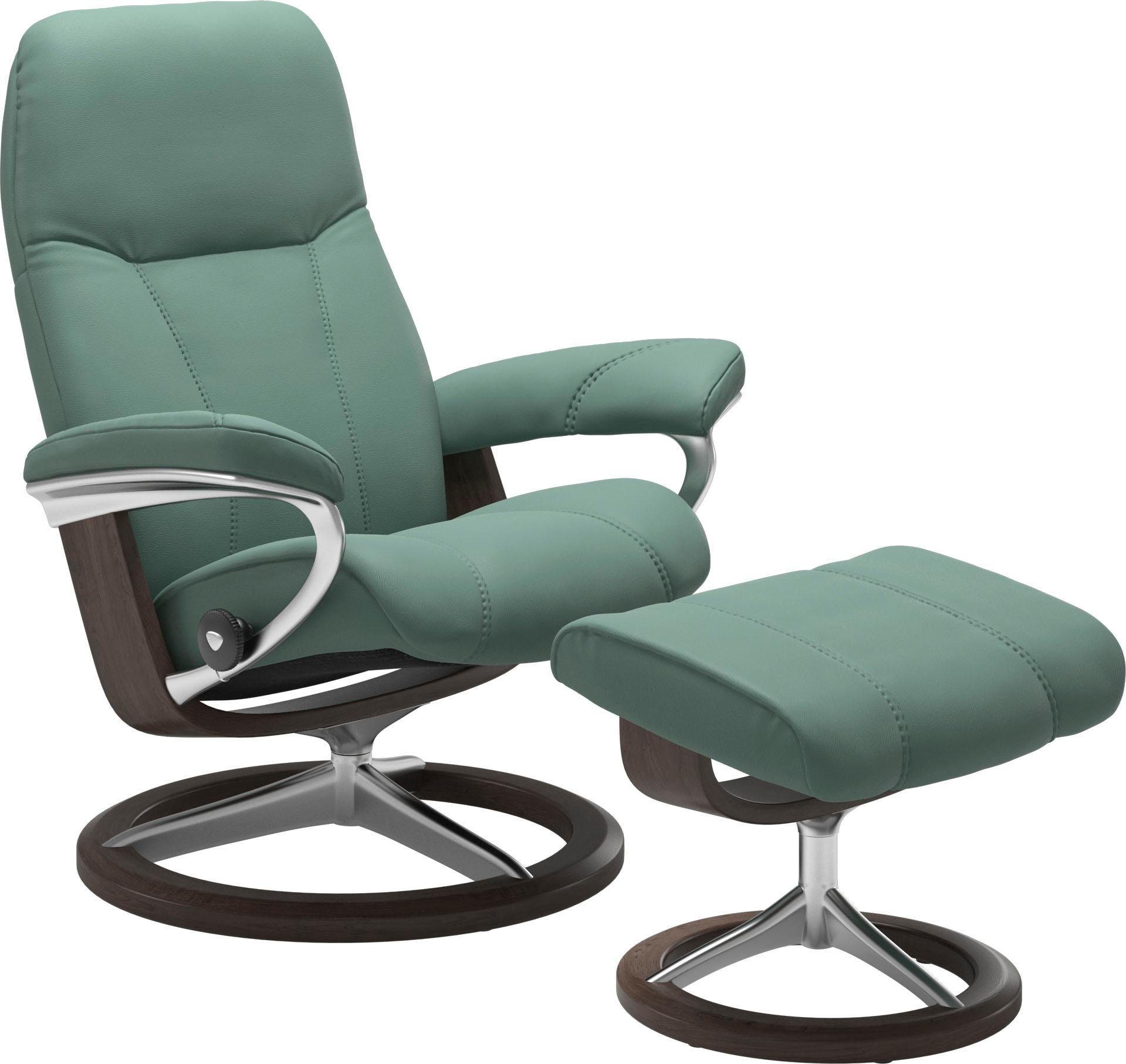 Stressless® Relaxsessel Consul (Set, Relaxsessel mit Hocker), mit Hocker, mit Signature Base, Größe L, Gestell Wenge