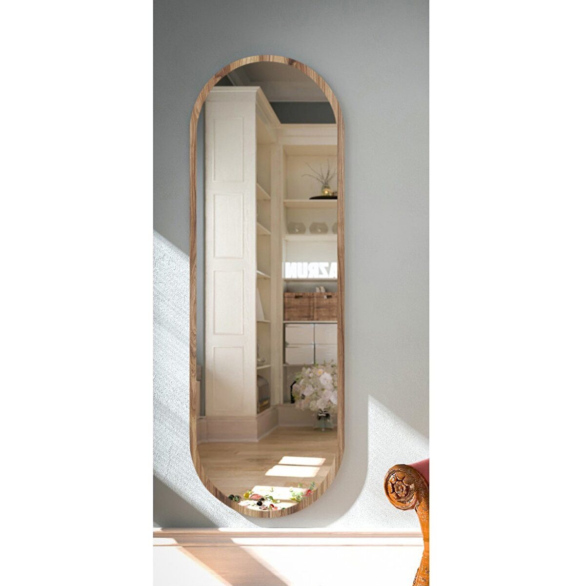 en.casa Spiegel (1-St), Ovaler Wandspiegel, 40 x 120 cm 91421428