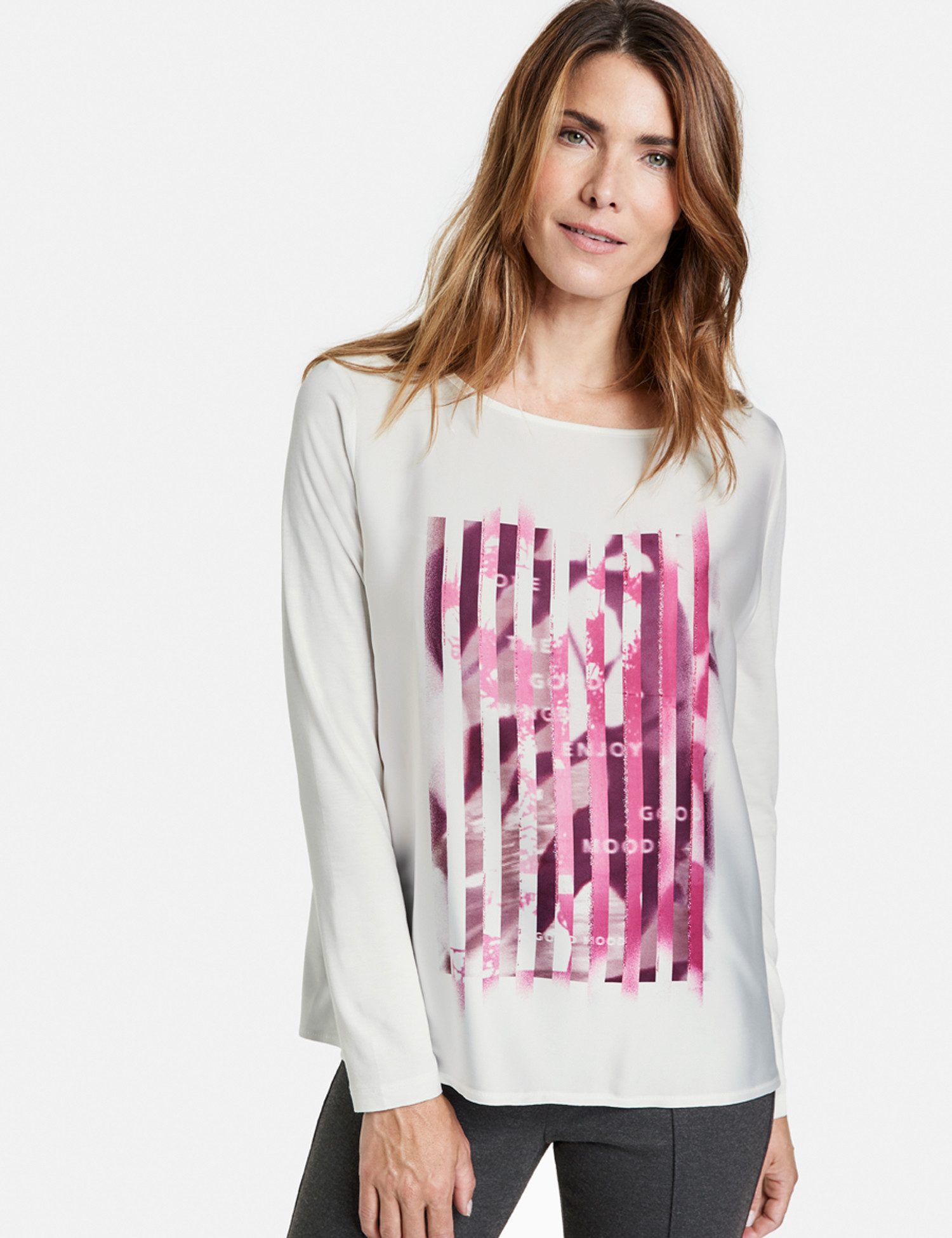 GERRY WEBER T-Shirt T-SHIRT 1/1 ARM, OFF-WHITE