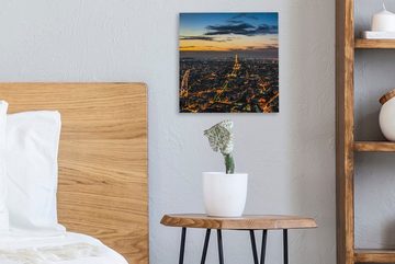 OneMillionCanvasses® Leinwandbild Paris bei Nacht beleuchtet, (1 St), Leinwand Bilder für Wohnzimmer Schlafzimmer